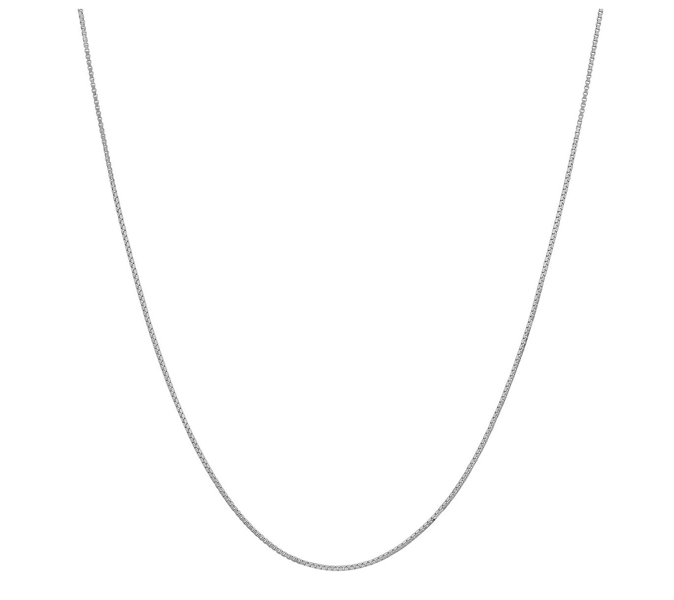 Silver Style Women's Box Chain Necklace, Sterling