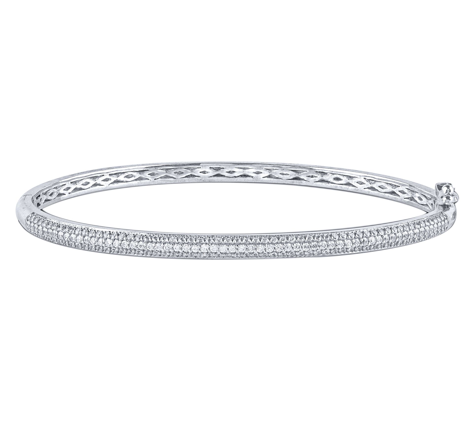 Affinity Diamonds 1.00 cttw Pave Bangle , Sterling Silver