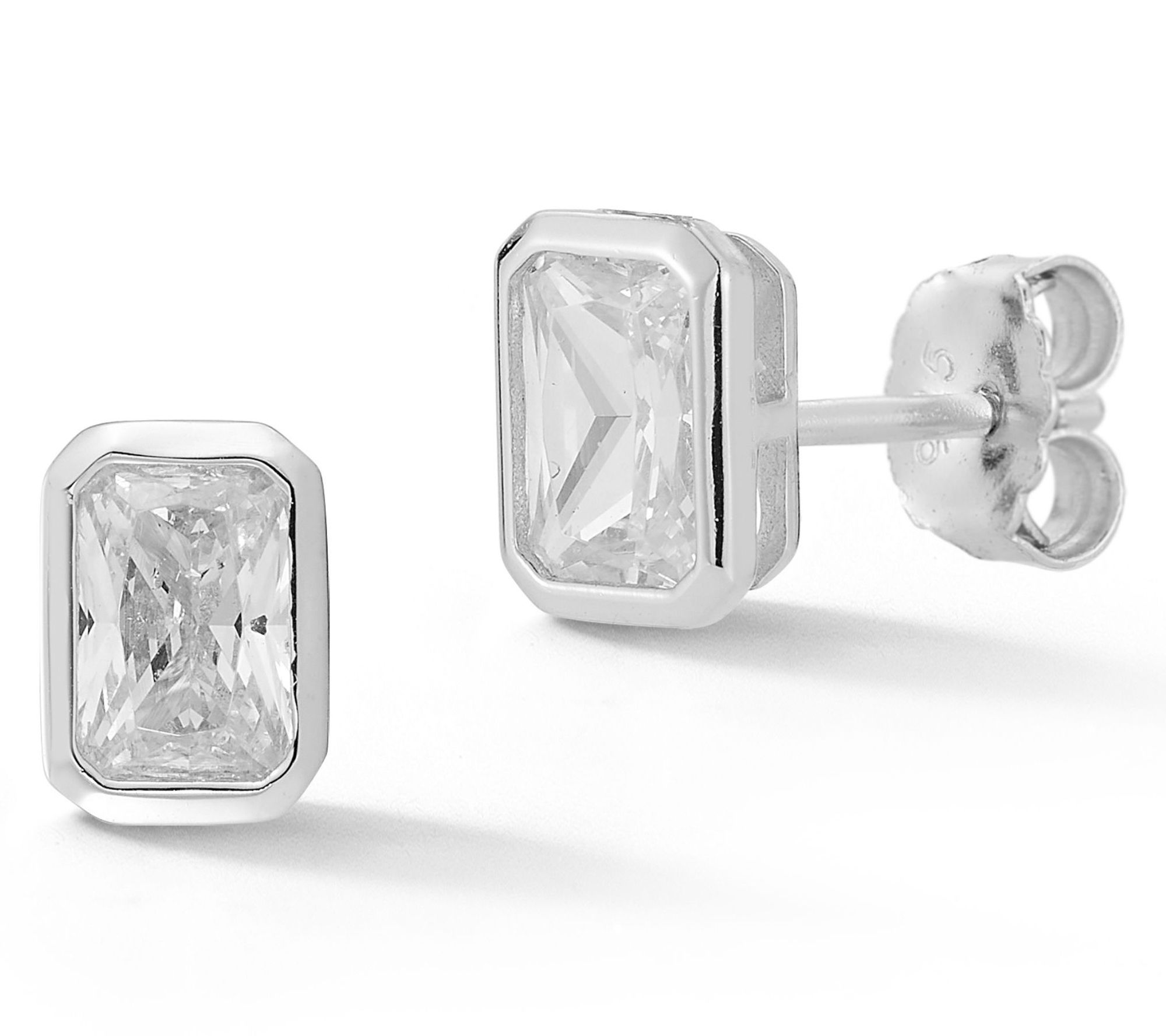 Rachel Zoe Dainty Radiant Cut Stud Earrings, Sterling