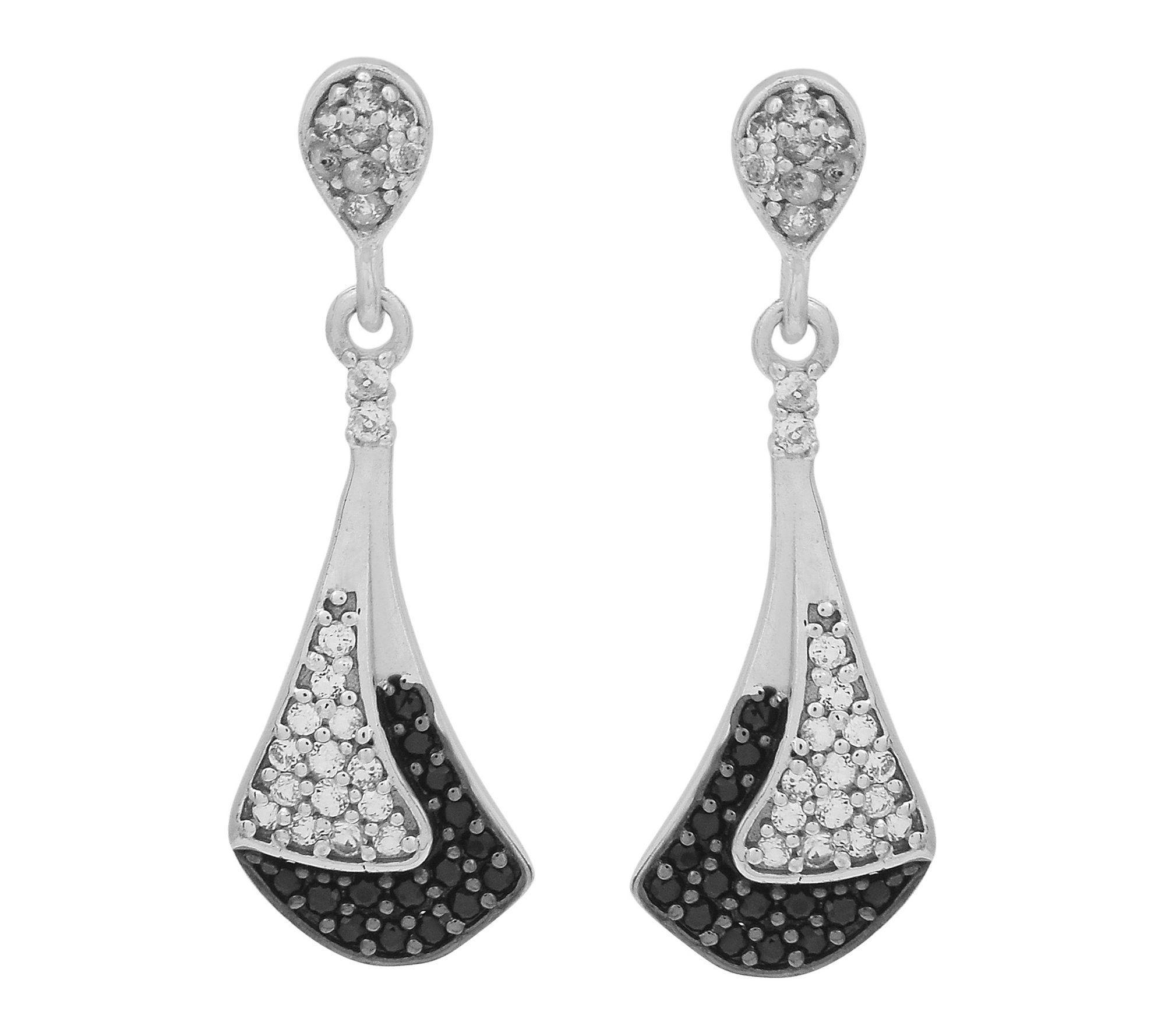 Affinity Gems Spinel & Zircon Dangling Earrings, Sterling