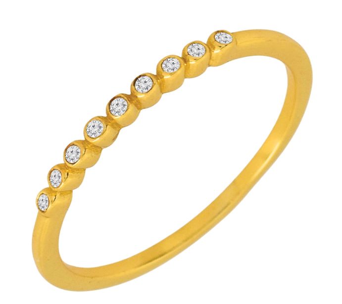 Affinity Gems Natural Zircon Accent Ring, 14K Gold Plated