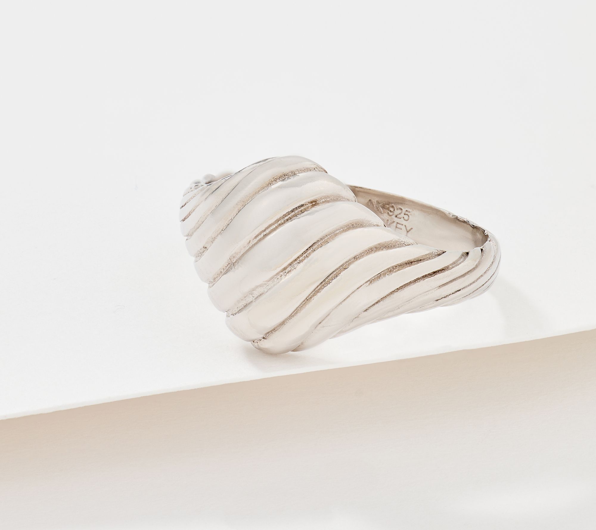 Silver Style Textured Wave Ring, Sterling Silver