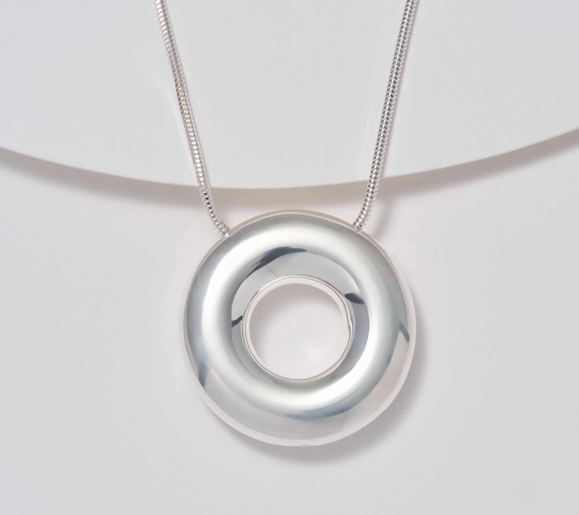 UltraFine 950 SilverSnake Chain 1.4mm Necklace with Round Pendant