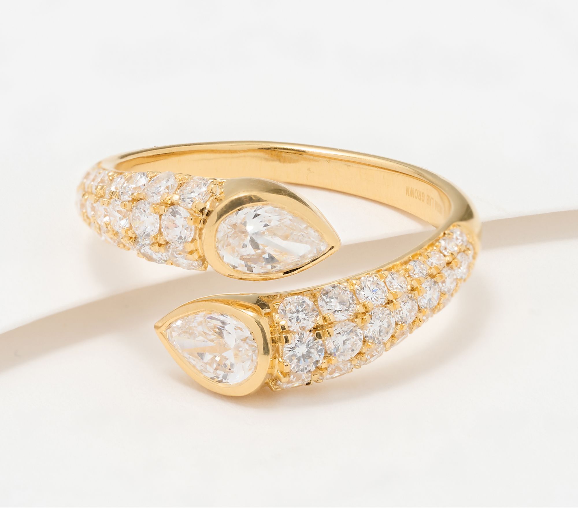  Fire Light Lab Grown Diamond 1.5 cttw Pear Stone Ring, Sterling