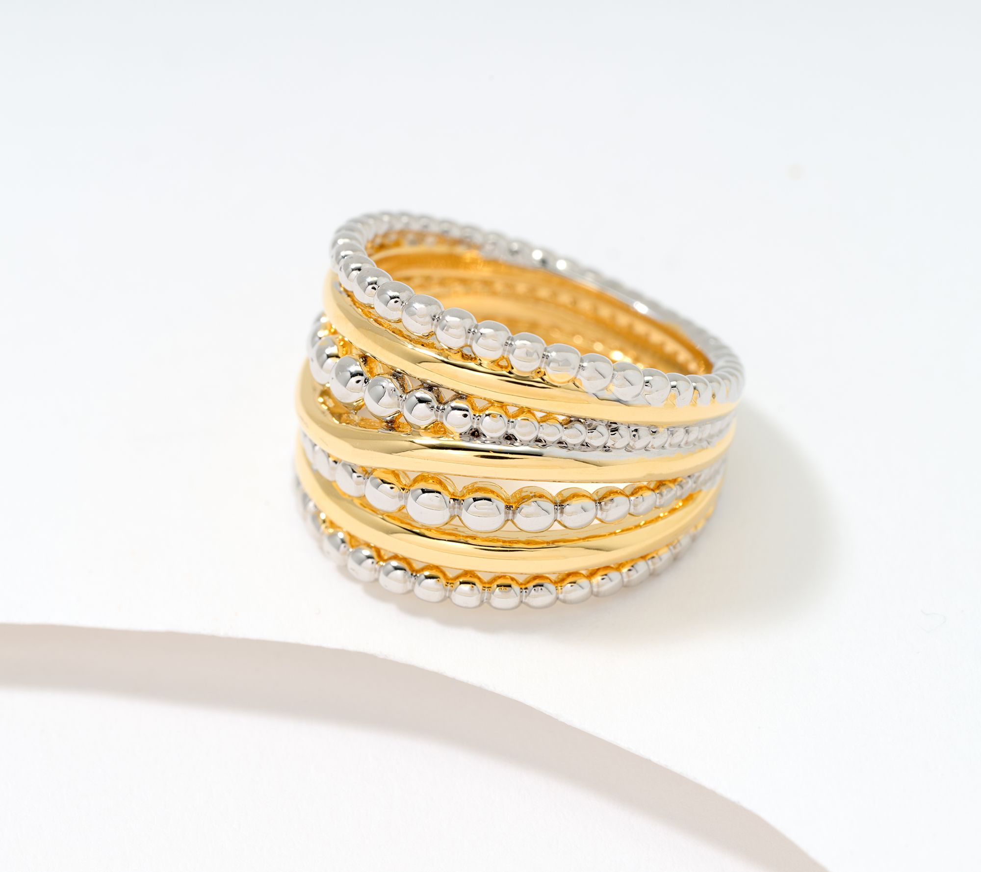 "As Is" David Markstein Bronze Beaded Wave Ring