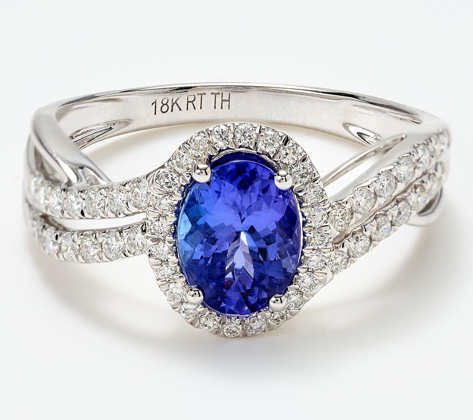Pure Tanzanite by Jeff Moseley 1.15 cttw Oval Asymetrical Ring, 18K Gold