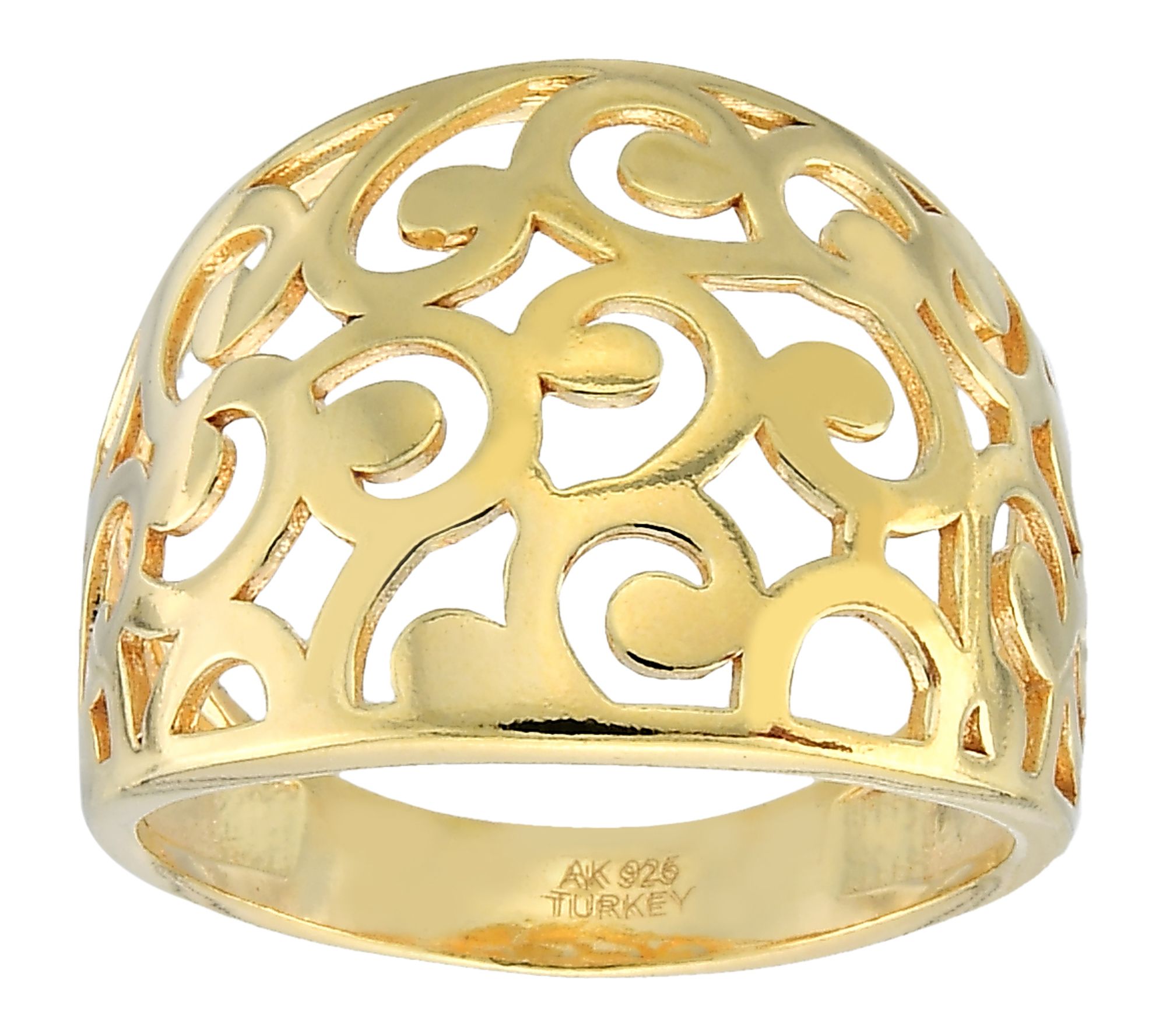 Silver Style Scroll Design Graduated Ring, Sterling