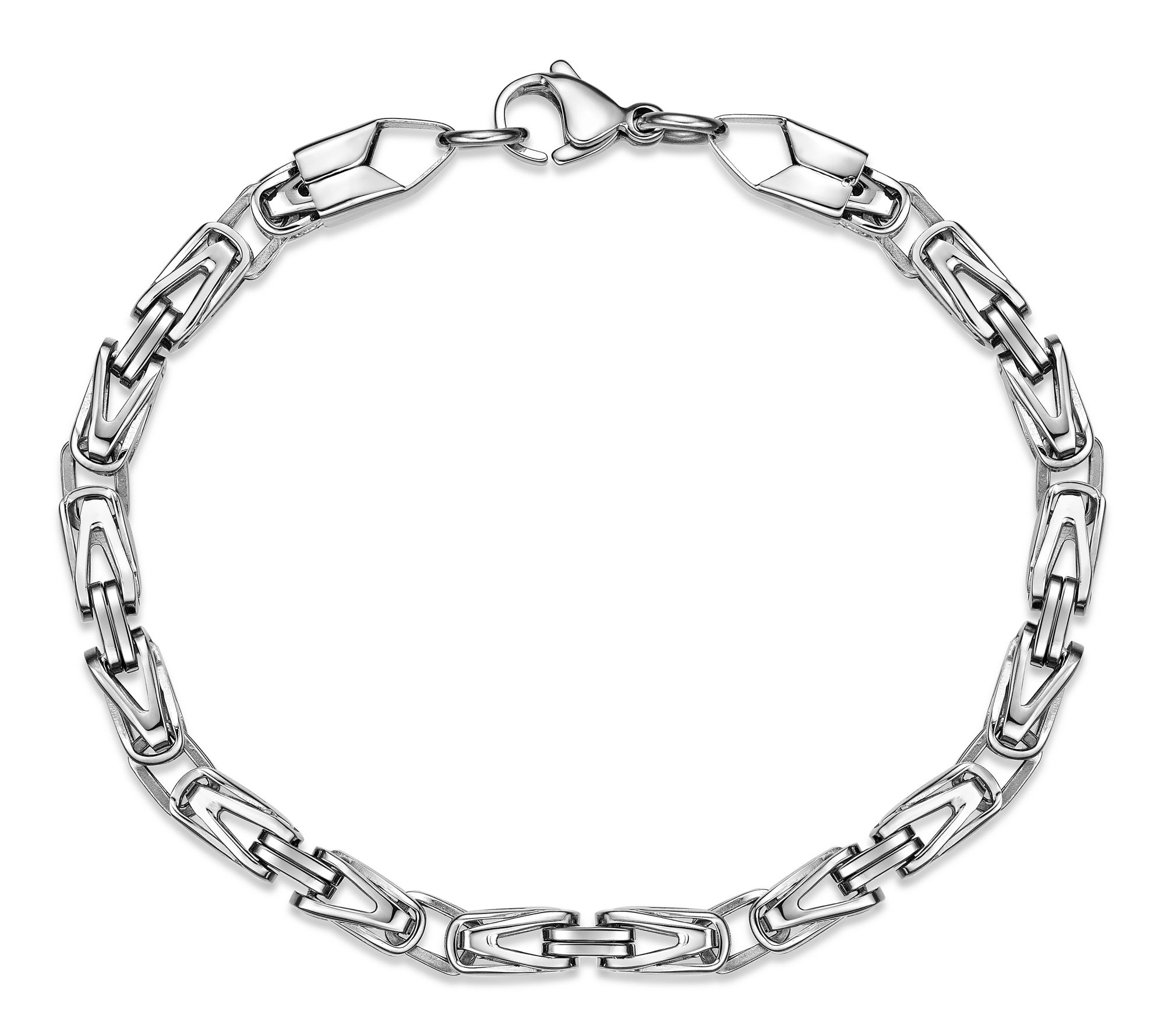 LYNX Men's Stainless Steel Byzantine Chain Bracelet