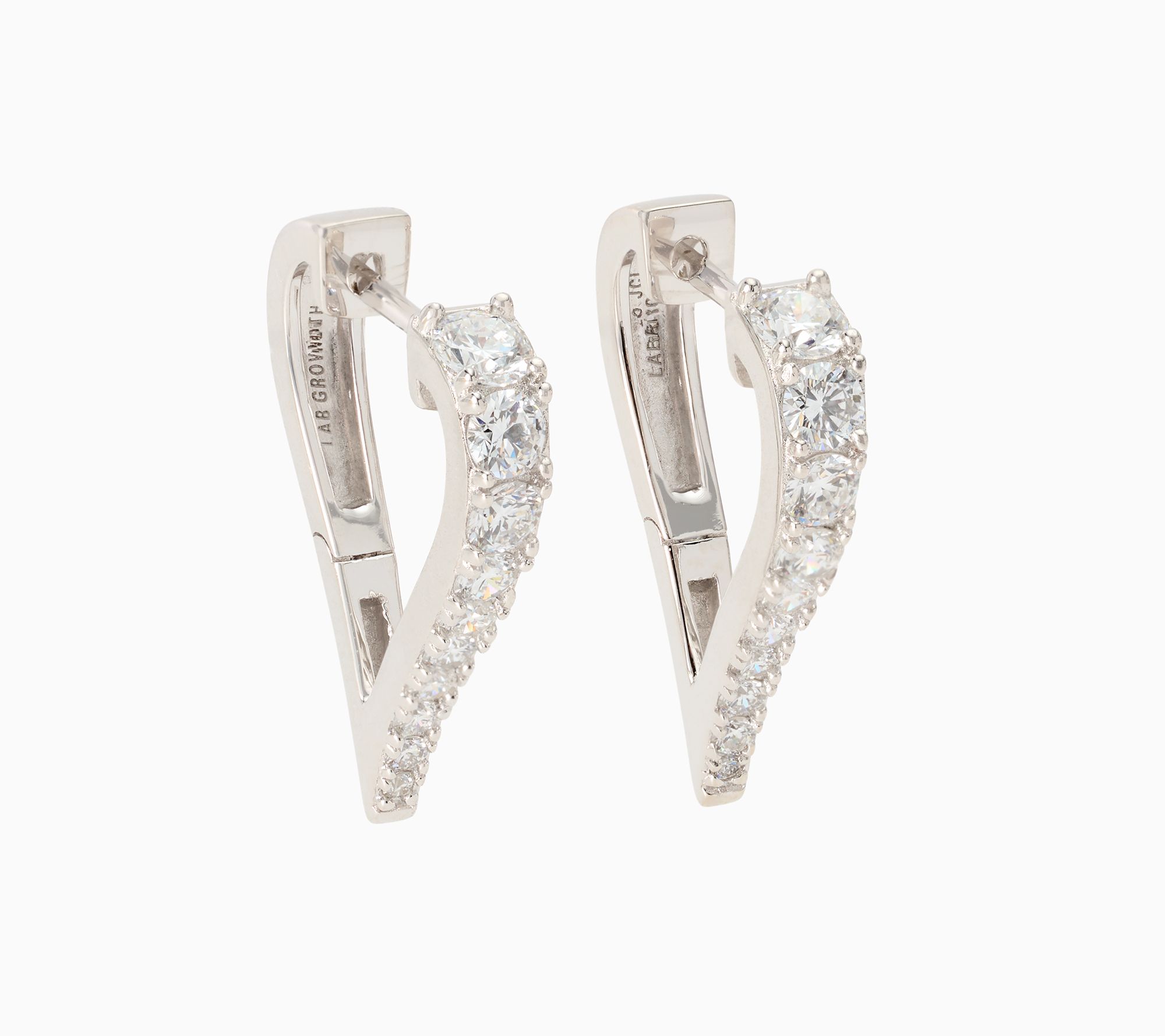 JEN by Jennifer Miller 1.10ct Graduated Heart Earrings, Sterl
