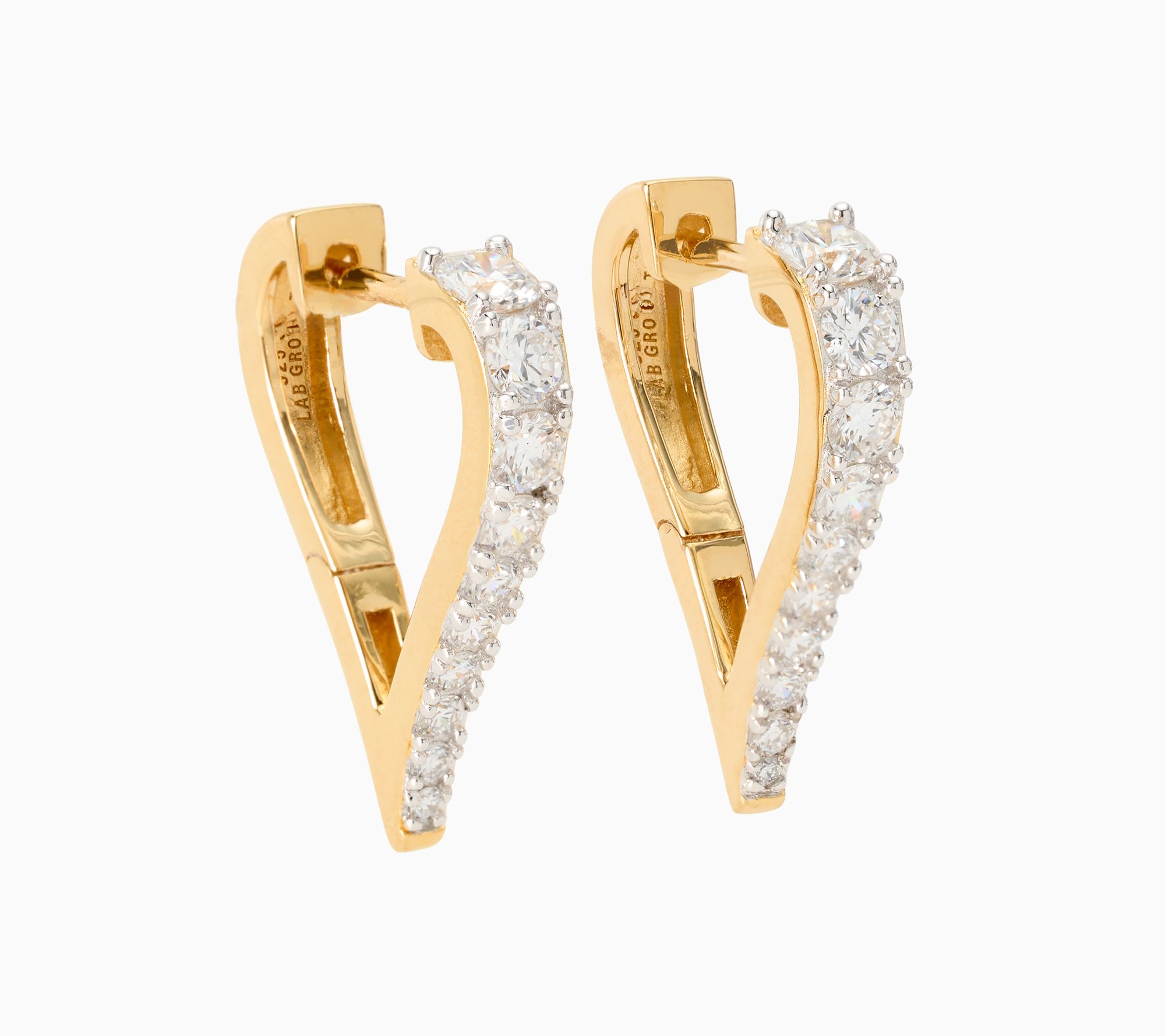 JEN by Jennifer Miller 1.10ct Graduated Heart Earrings, Sterl
