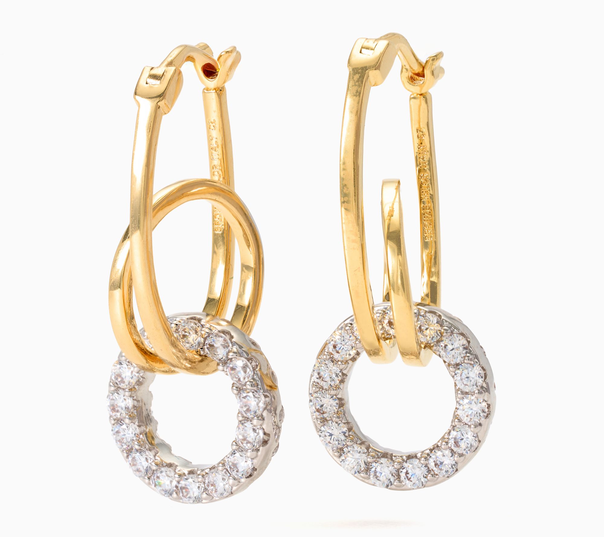 Diamonique Italia Multi Link Earrings, Bronze