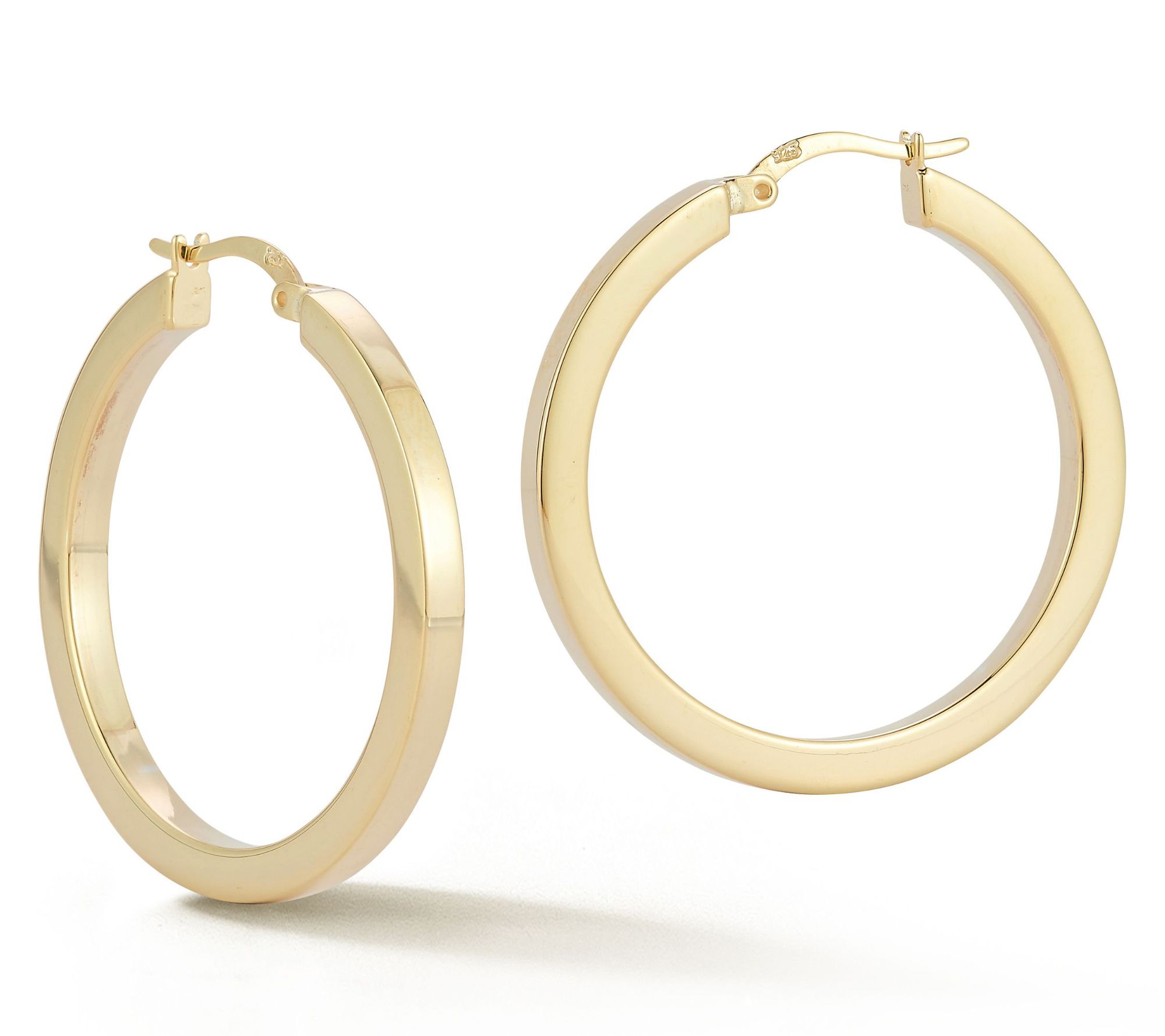 Sterlina Silver 1-1/4" Round Tube Hoop Earrings, Sterling
