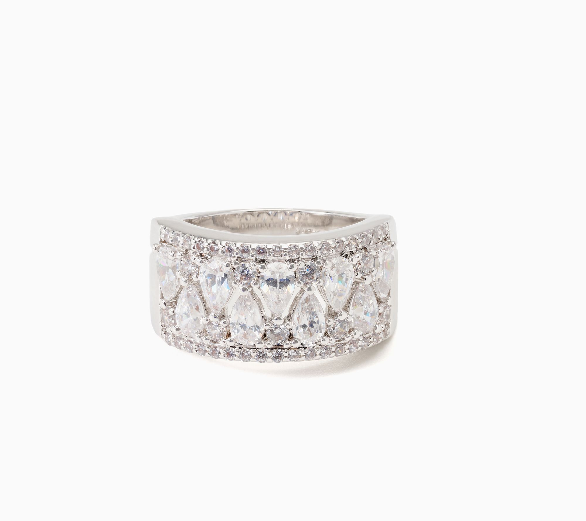 Diamonique x Kathy Levine Bling Out Wide Band Ring, Bronze