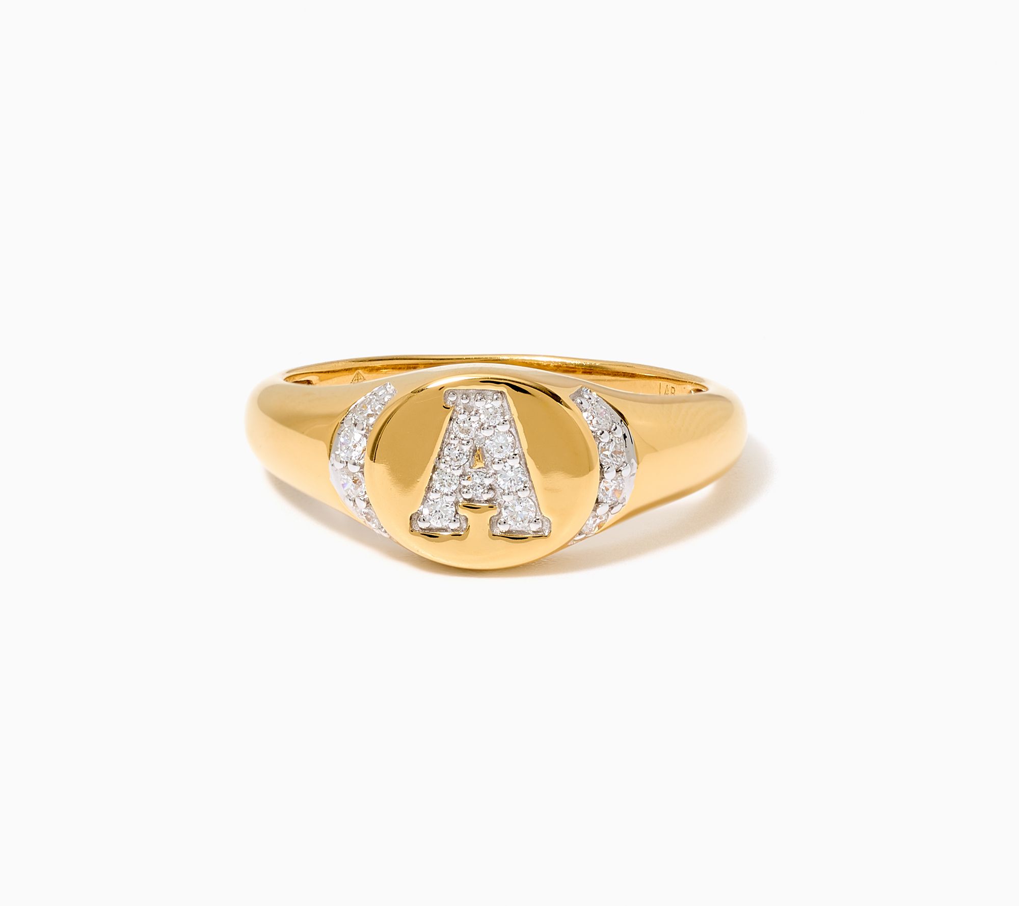  Fire Light Lab Grown Diamond 0.15 ctw Initial Ring, Sterling Silver