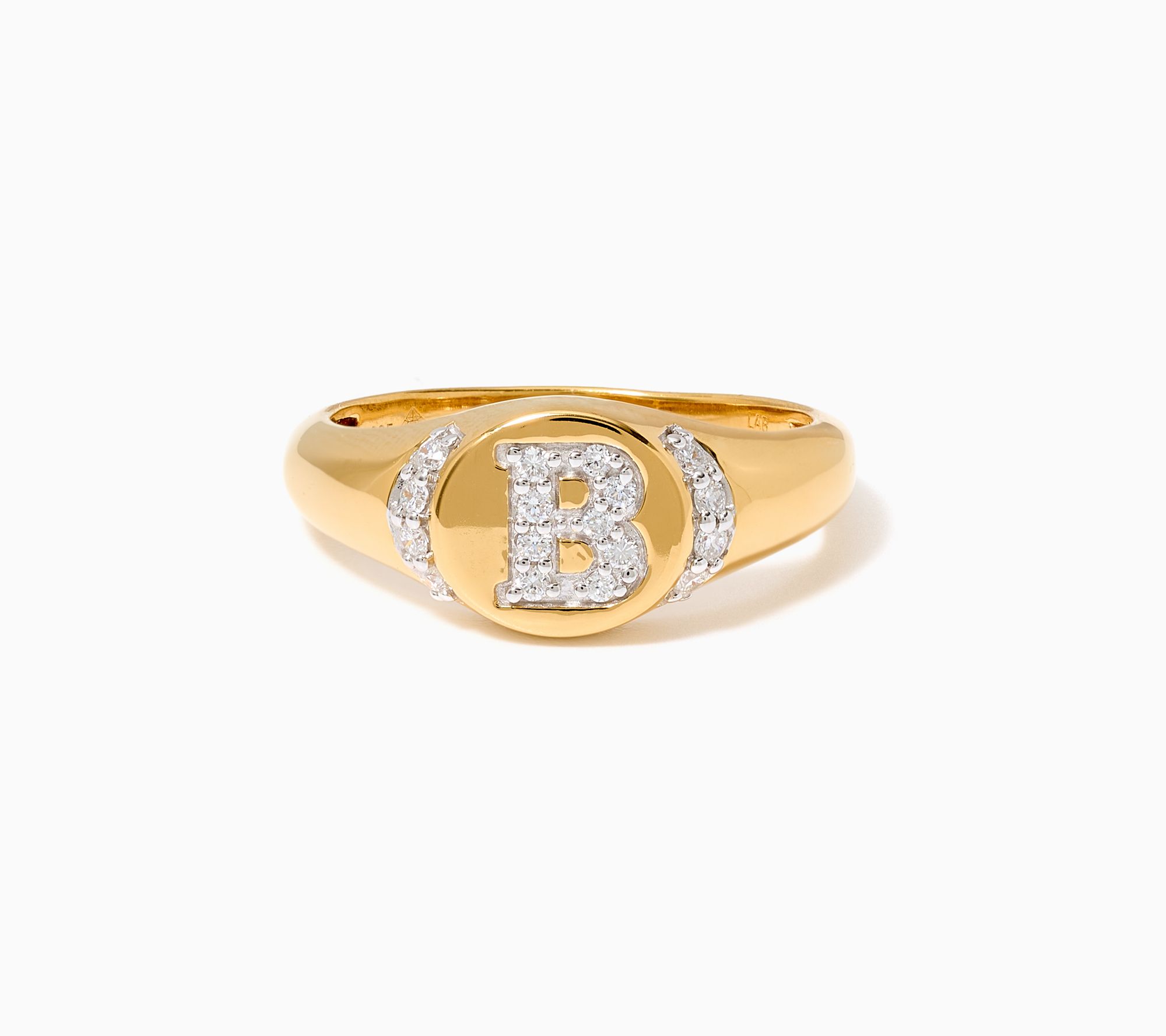 Fire Light Lab Grown Diamond 0.15 ctw Initial Ring, Sterling Silver
