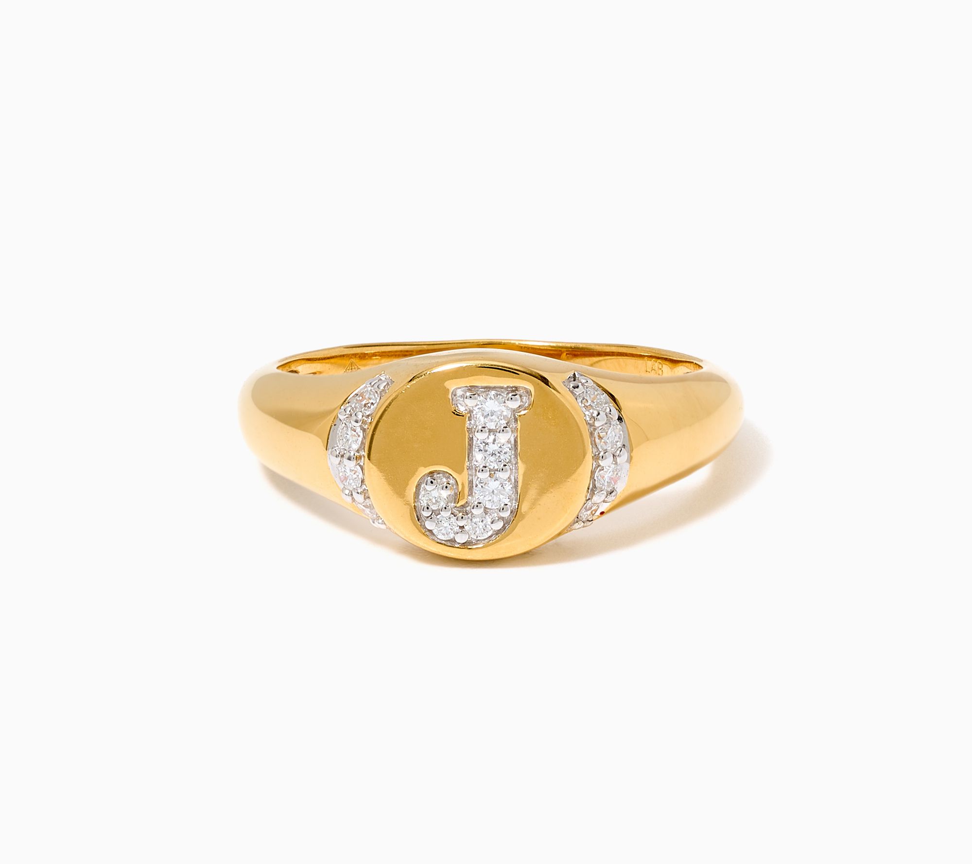 Fire Light Lab Grown Diamond 0.15 ctw Initial Ring, Sterling Silver