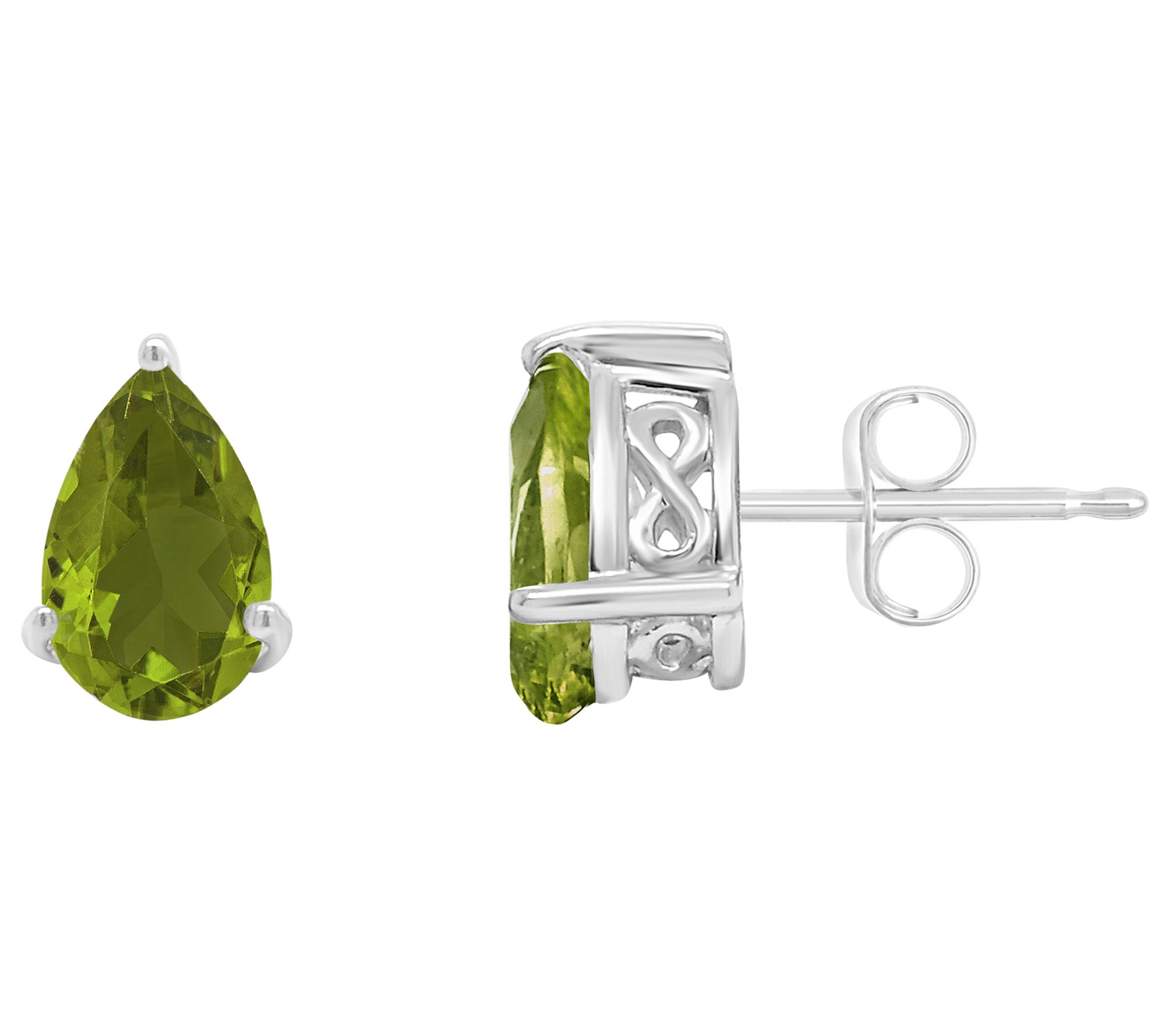 14K Gold Pear-Shaped Peridot Stud Earrings