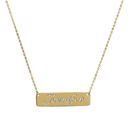 Arte d'Oro Personalized Bar Necklace, 18K Gold
