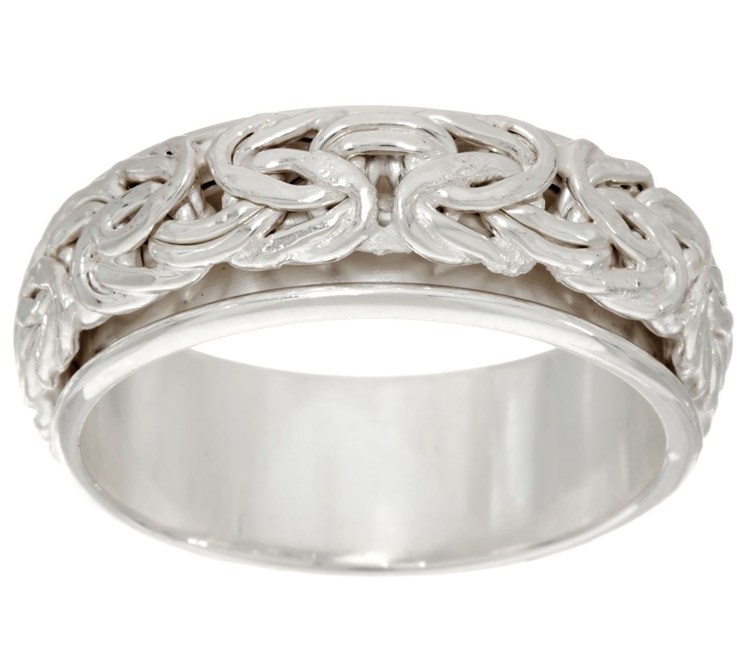 Sterling Silver Byzantine Spinner Ring by Silver Style - QVC.com