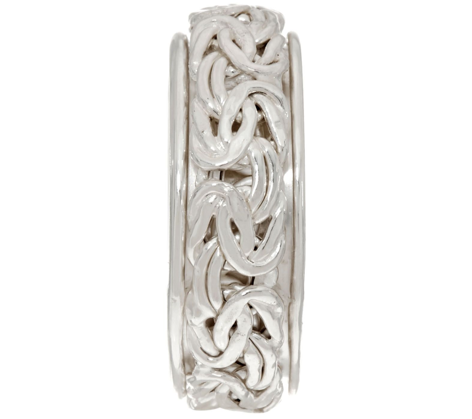 Sterling Silver Byzantine Spinner Ring by Silver Style - QVC.com