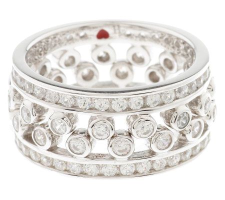 Hidalgo Diamonique Sterling Interlocking Stack Rings - QVC.com