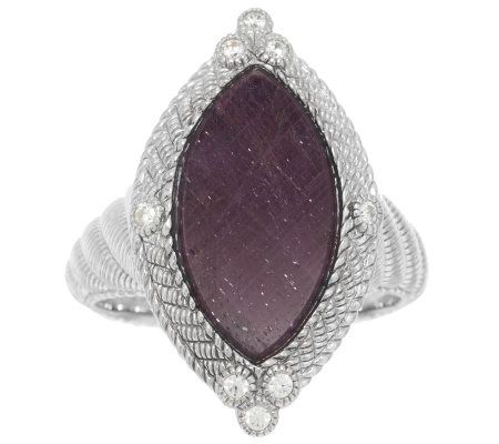 Judith Ripka Sterling 5.25ct Ruby and Diamonique Marquise Ring - QVC.com
