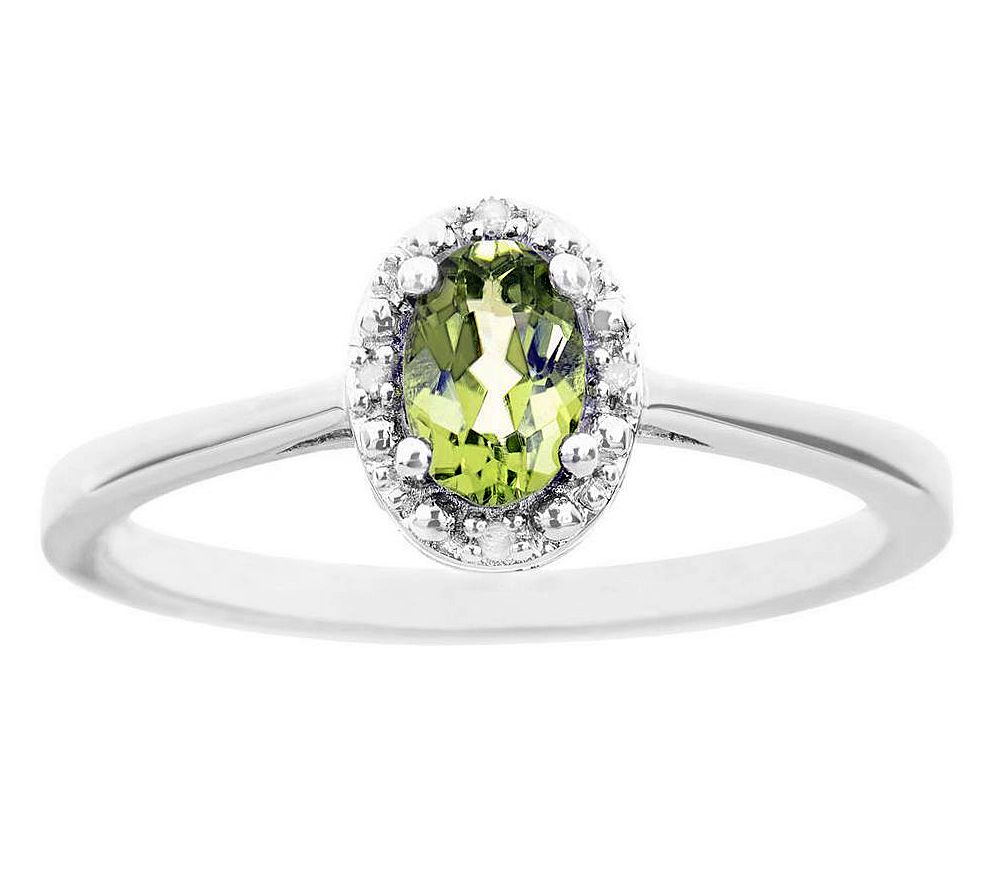 Affinity Gems Oval Gemstone Ring w/ Diamond Accent, Sterling