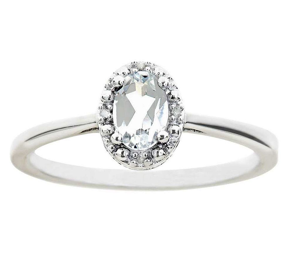 Affinity Gems Oval Gemstone Ring w/ Diamond Accent, Sterling