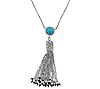 Sterling Turquoise Beaded Tassel Necklace