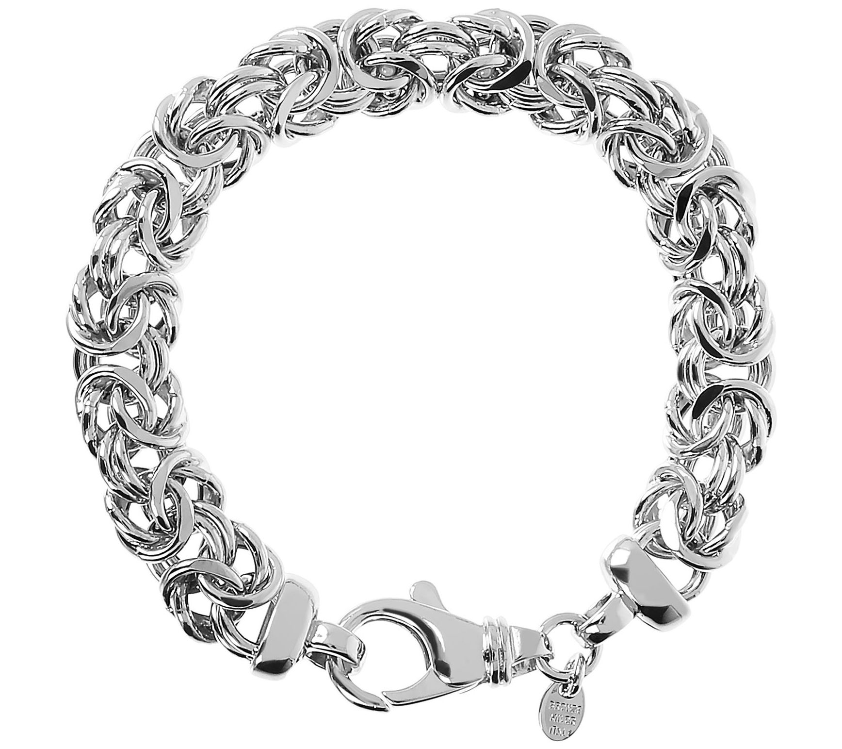 Bronzo Italia Diamond Cut Byzantine Link Bracelt