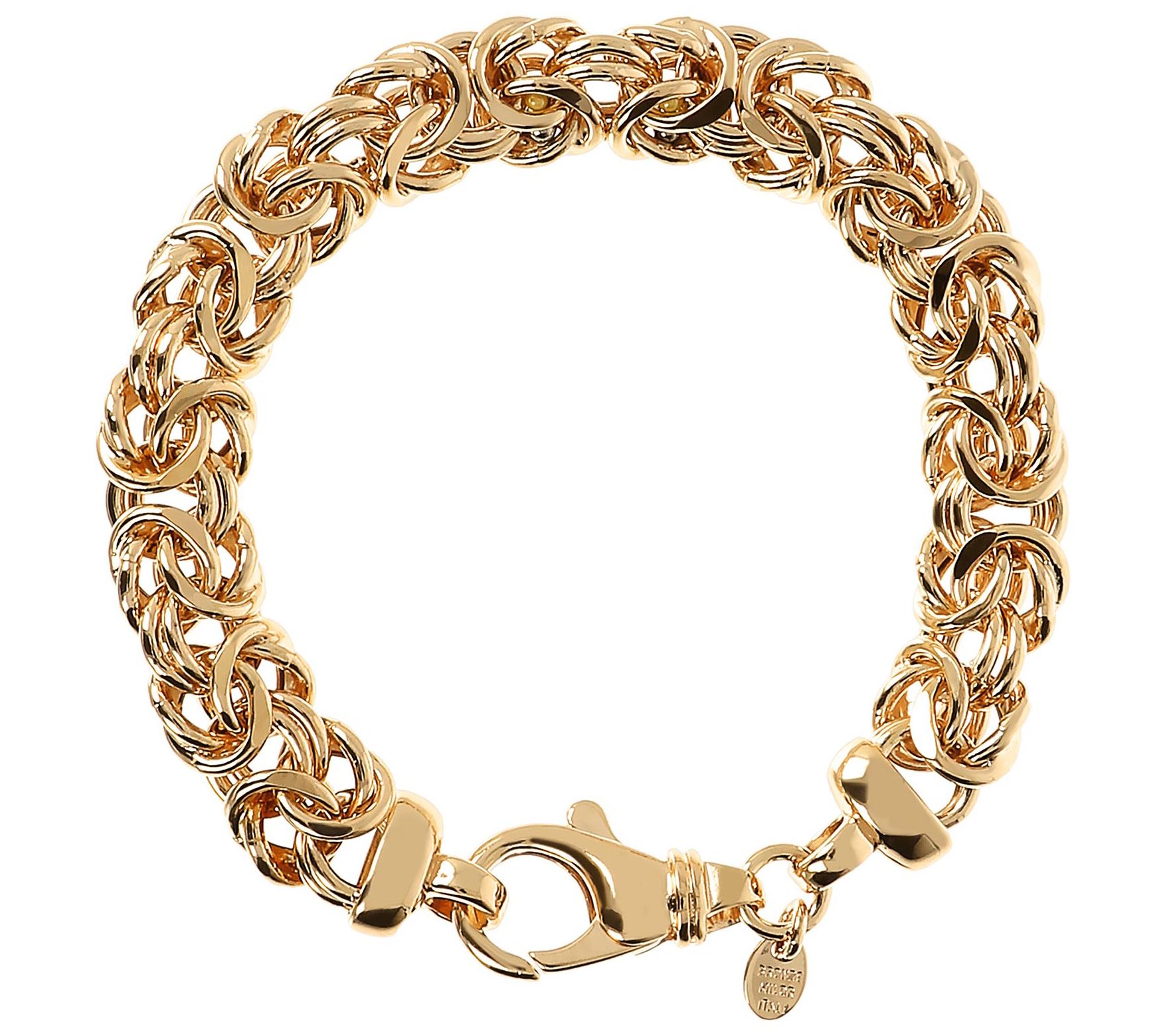 Bronzo Italia Diamond Cut Byzantine Link Bracelt