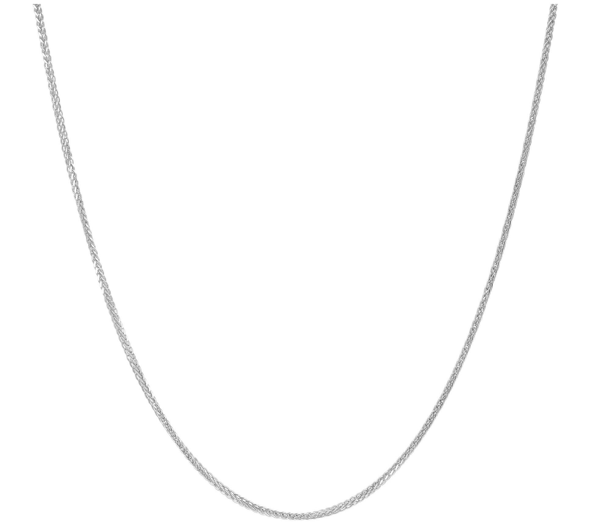 Italian Silver 22" Adjustable Spiga Chain Necklace, 4.1g