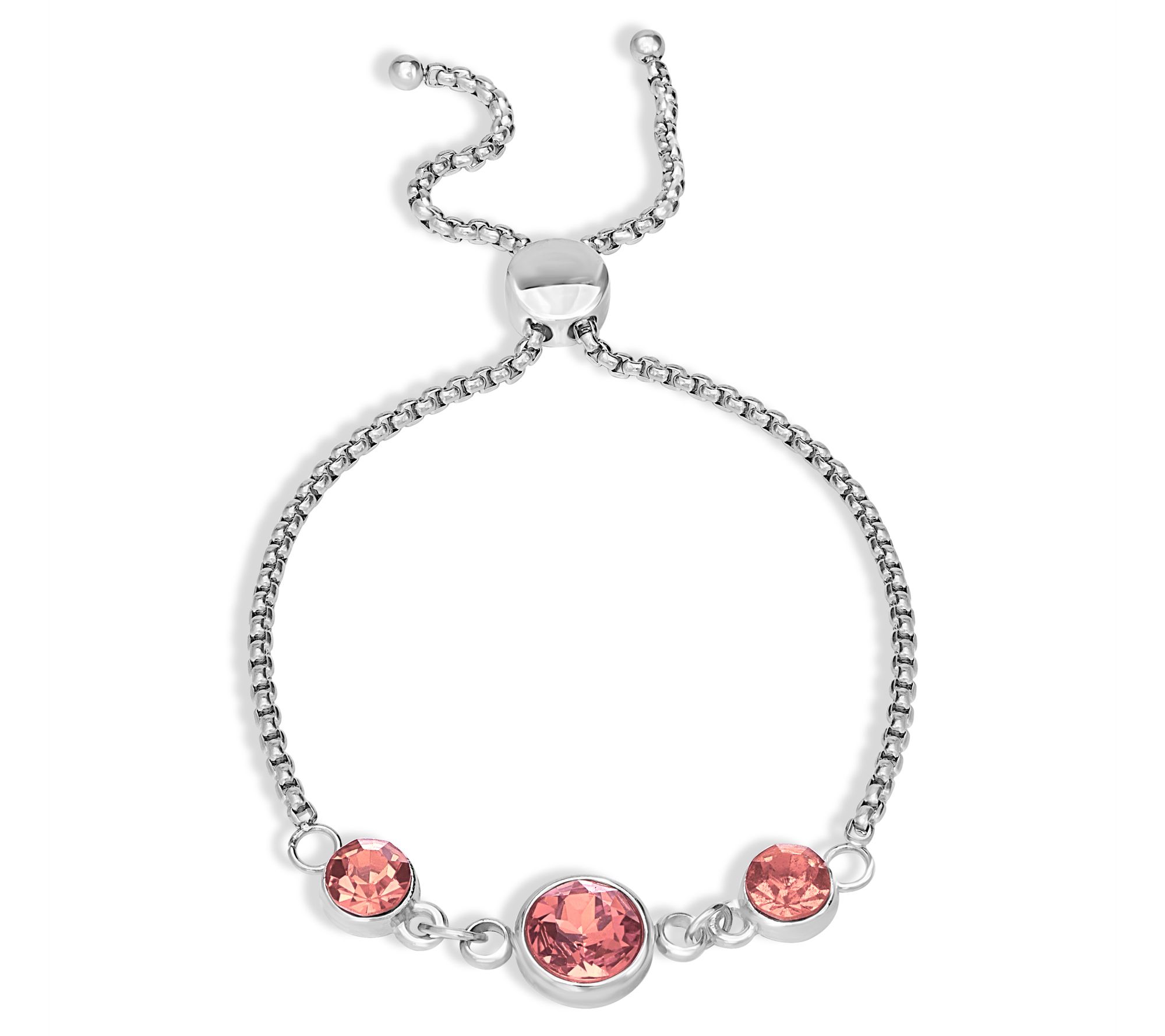 Steel by Design Crystal Birthstone Adjustable Bracelet