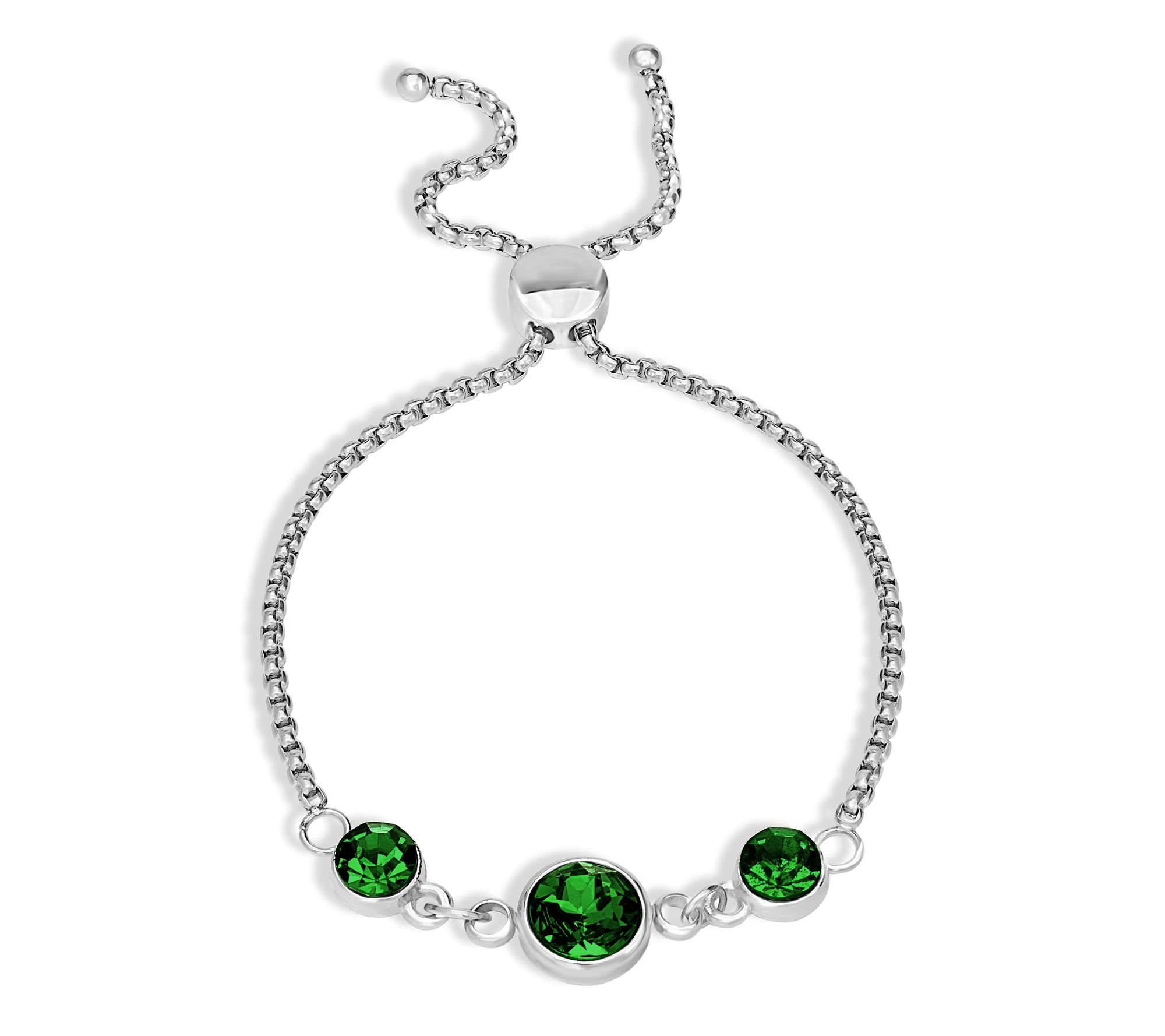 Steel by Design Crystal Birthstone Adjustable Bracelet