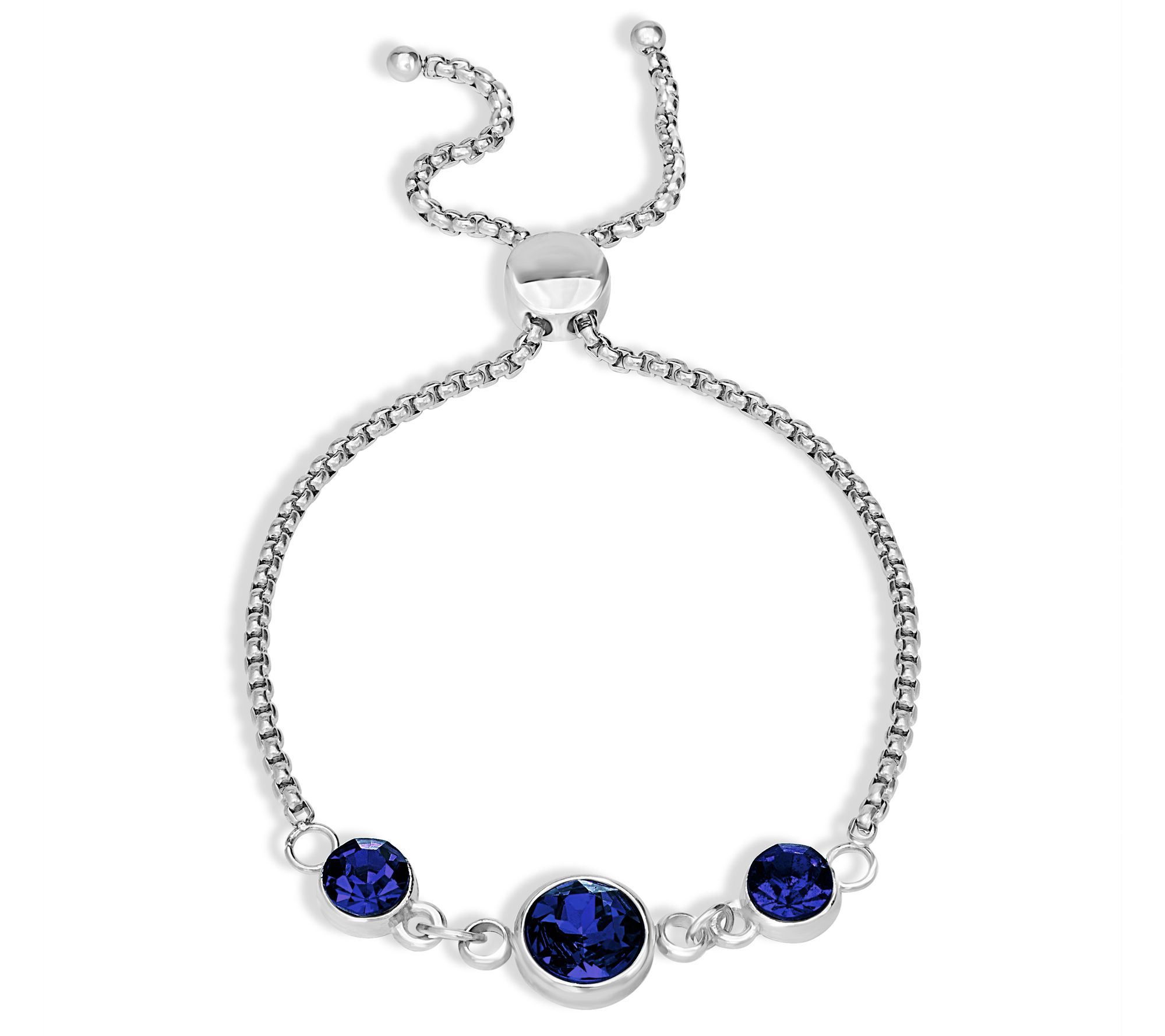 Steel by Design Crystal Birthstone Adjustable Bracelet