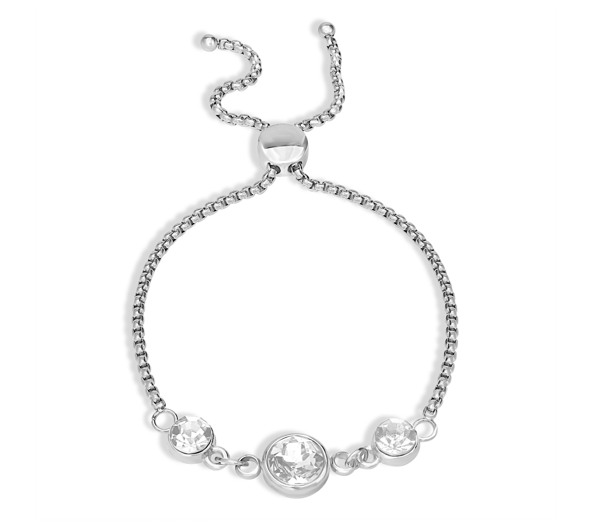 Steel by Design Crystal Birthstone Adjustable Bracelet