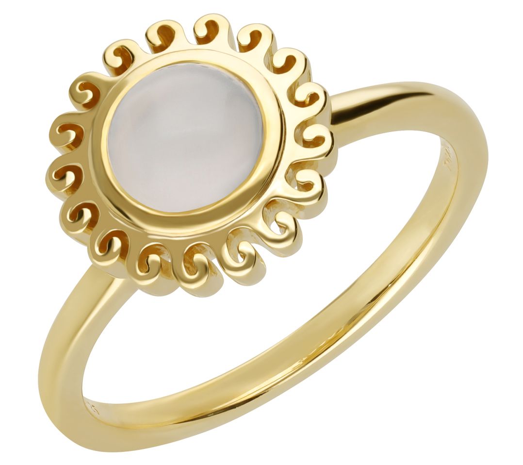 Sun And Moon Ring 18K Gold Silver Sun Moon Ring Moonstone