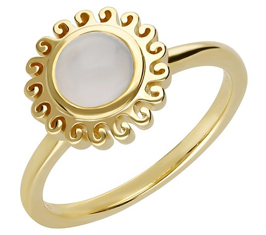 Goddaughters 14K Gold Clad Sterling Silver Moonstone Sun Ring