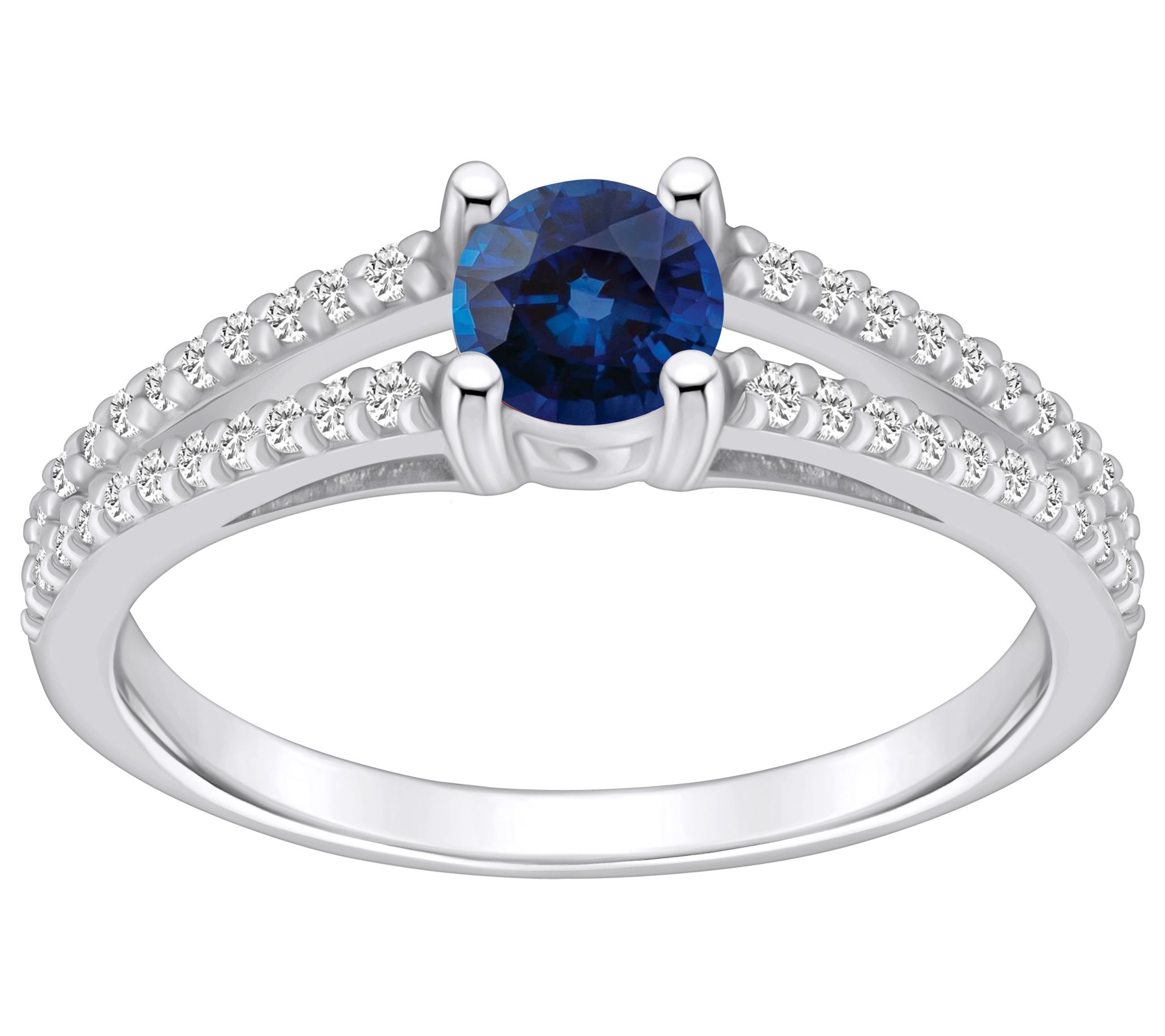 Affinity Gems Round Gemstone & 0.20 cttw Diamond Ring, 14K