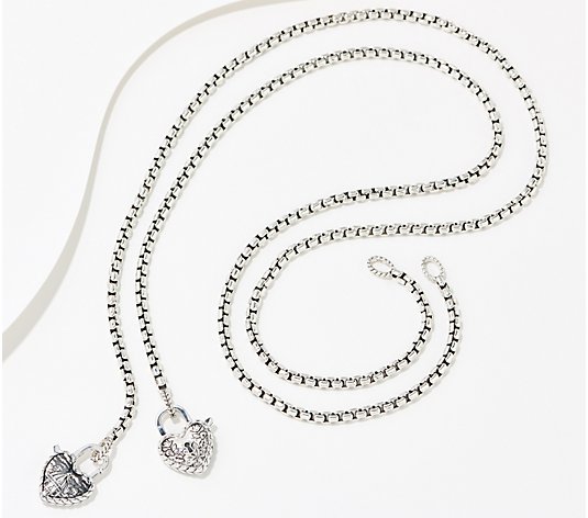 J&CO Jewellery Love Lock Charm Necklace Silver
