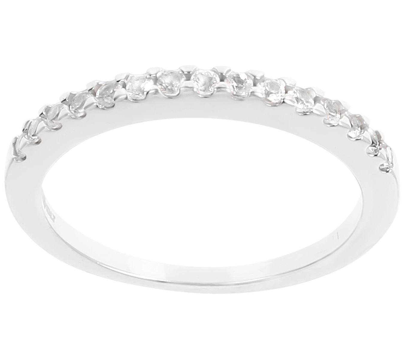 Diamonique 0.40 cttw Stackable Band Ring, Sterling Silver