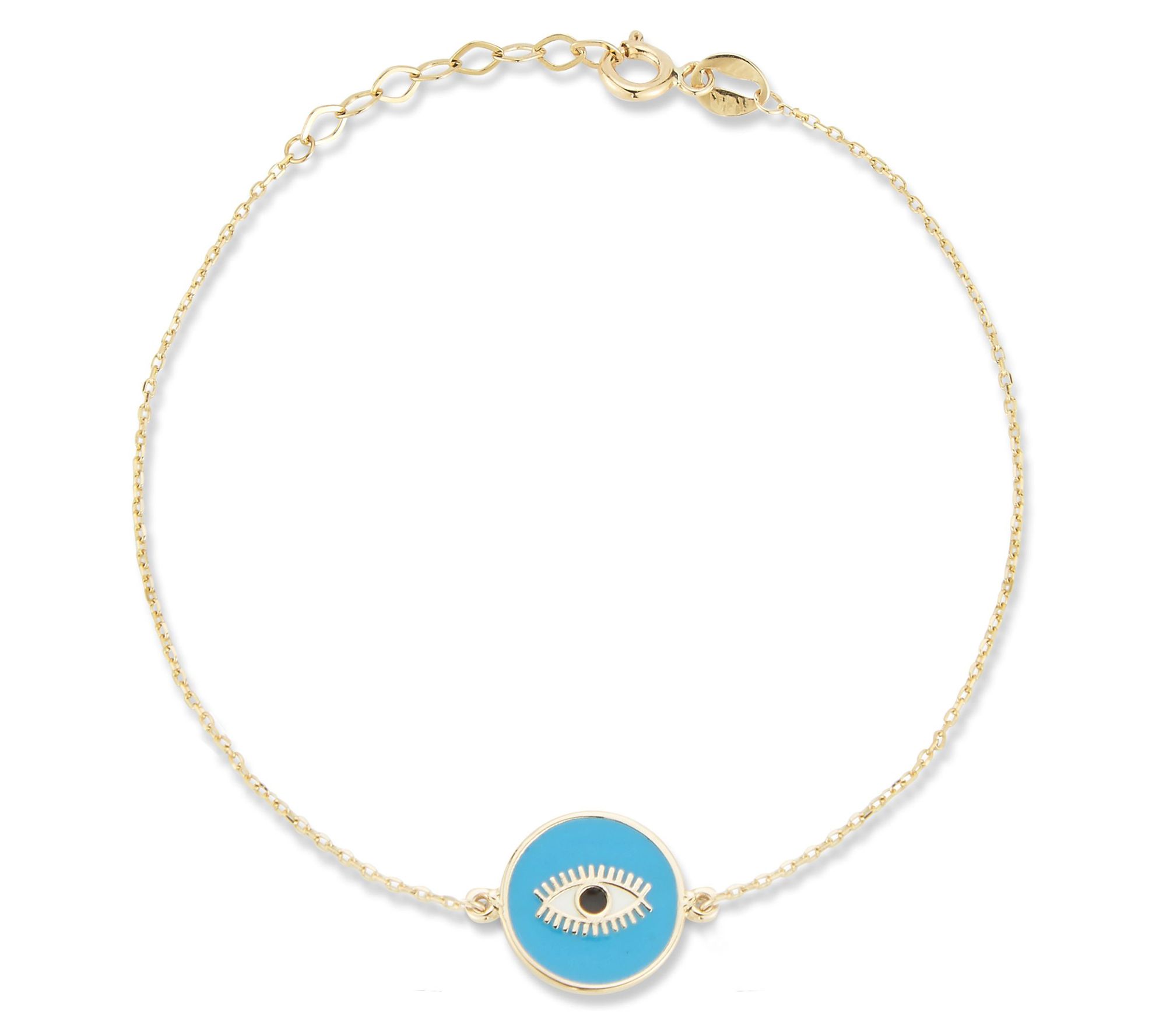 Luminosa Gold Enamel Evil Eye Bracelet, 14K