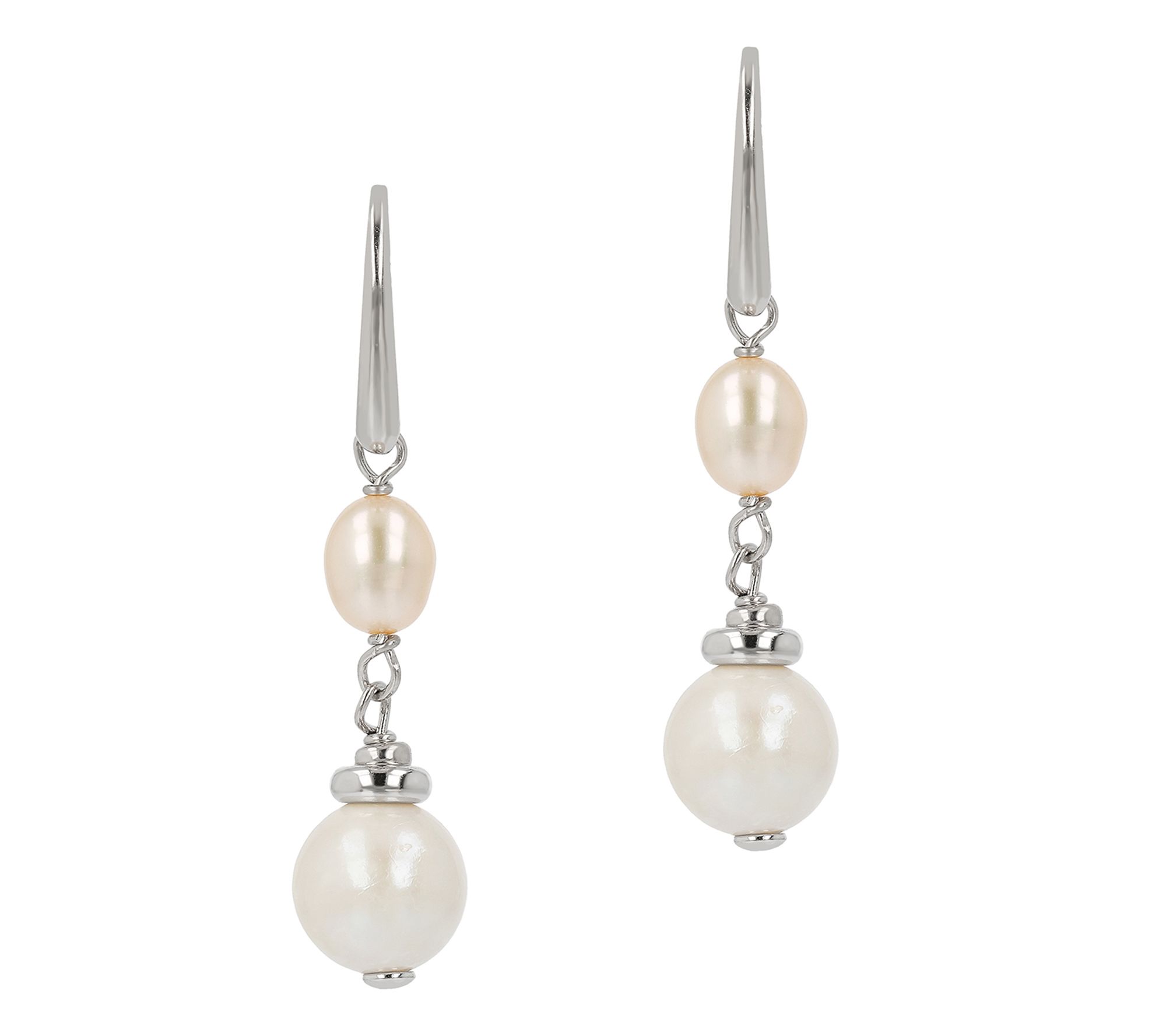 Honora Cultured Pearl Dangle Earrings, Sterling Silver - QVC.com