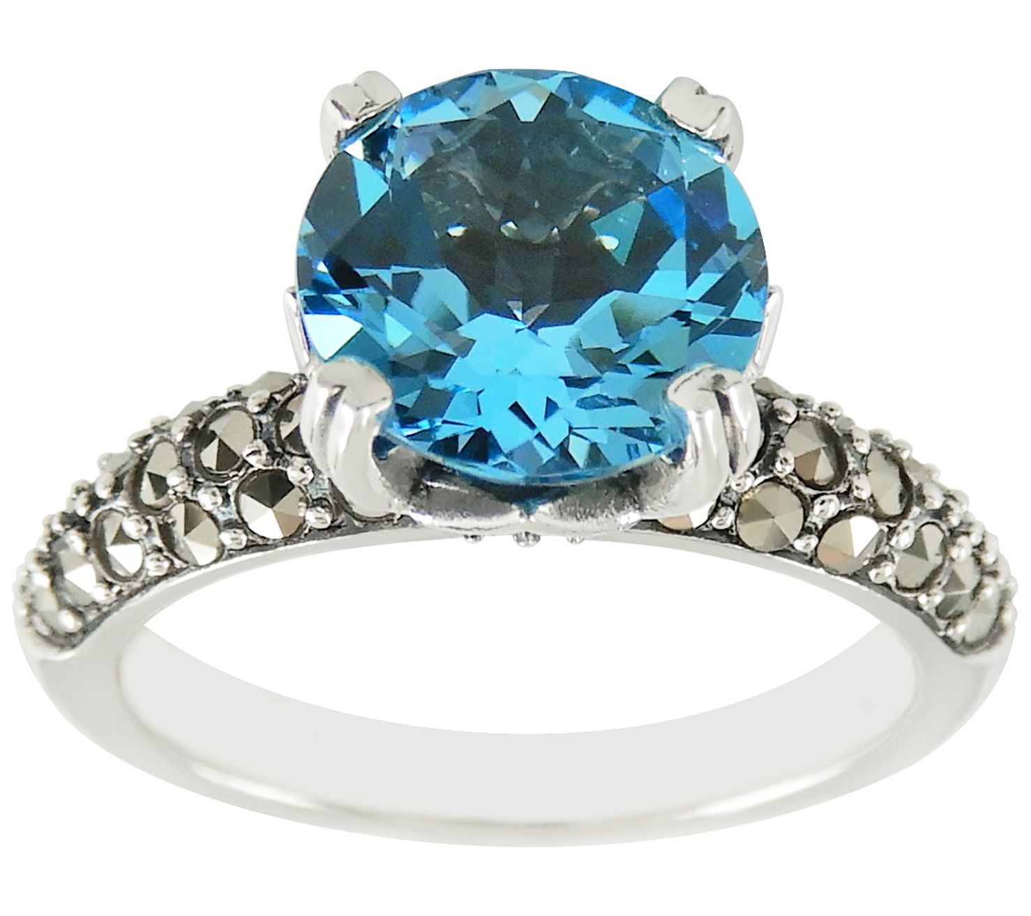 Suspicion Sterling Gemstone & Marcasite Statement Ring