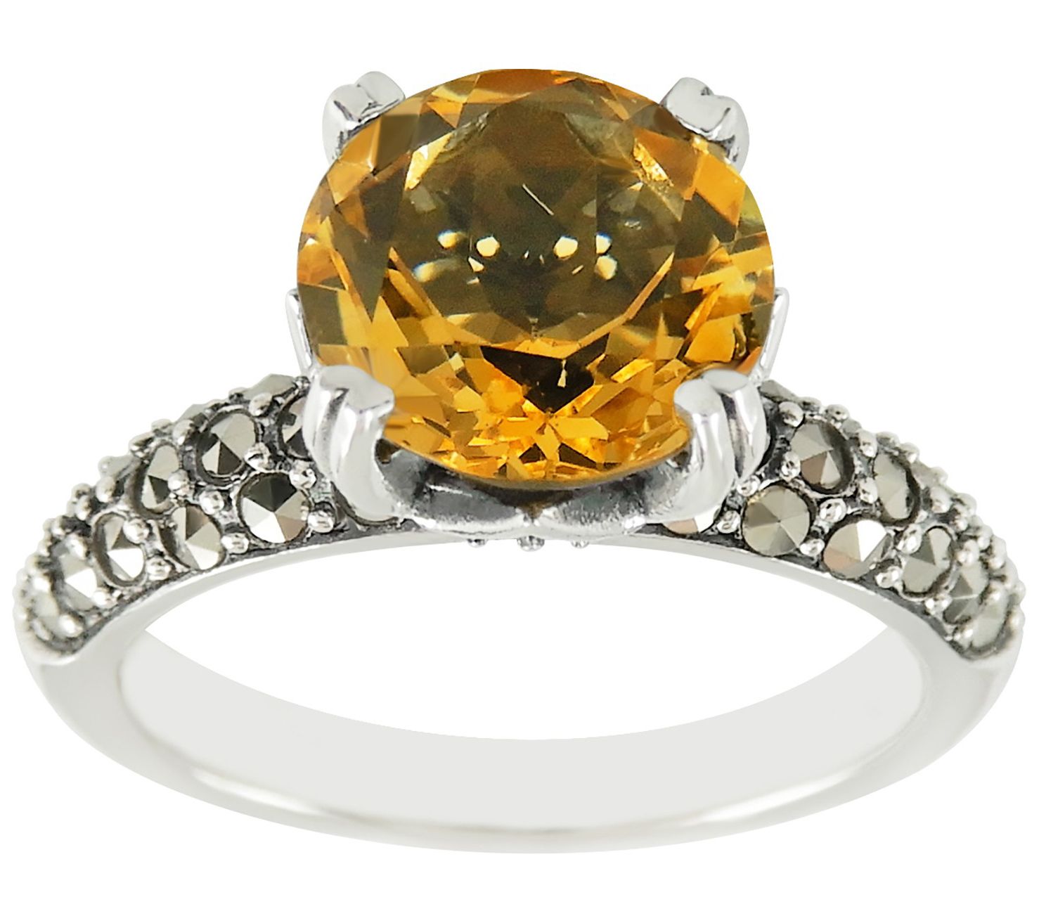 Suspicion Sterling Gemstone & Marcasite Statement Ring