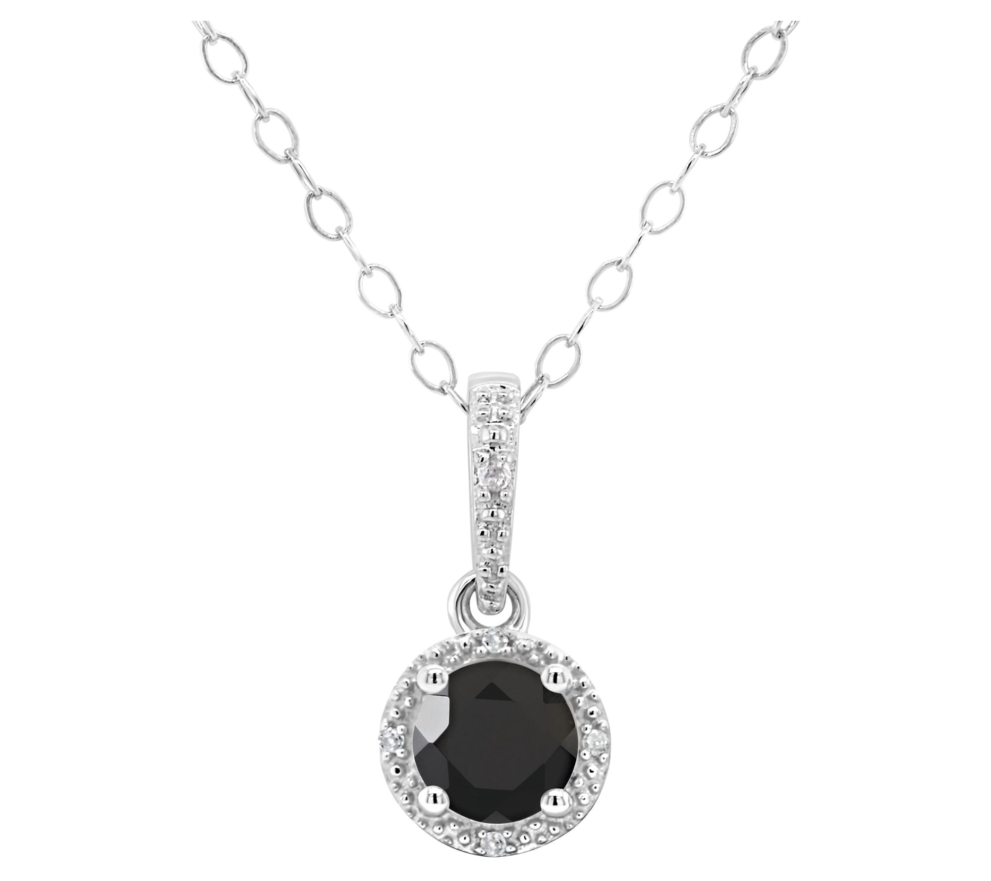 Affinity Gems Gemstone & Diamond Pendant w/ Chain, Sterling