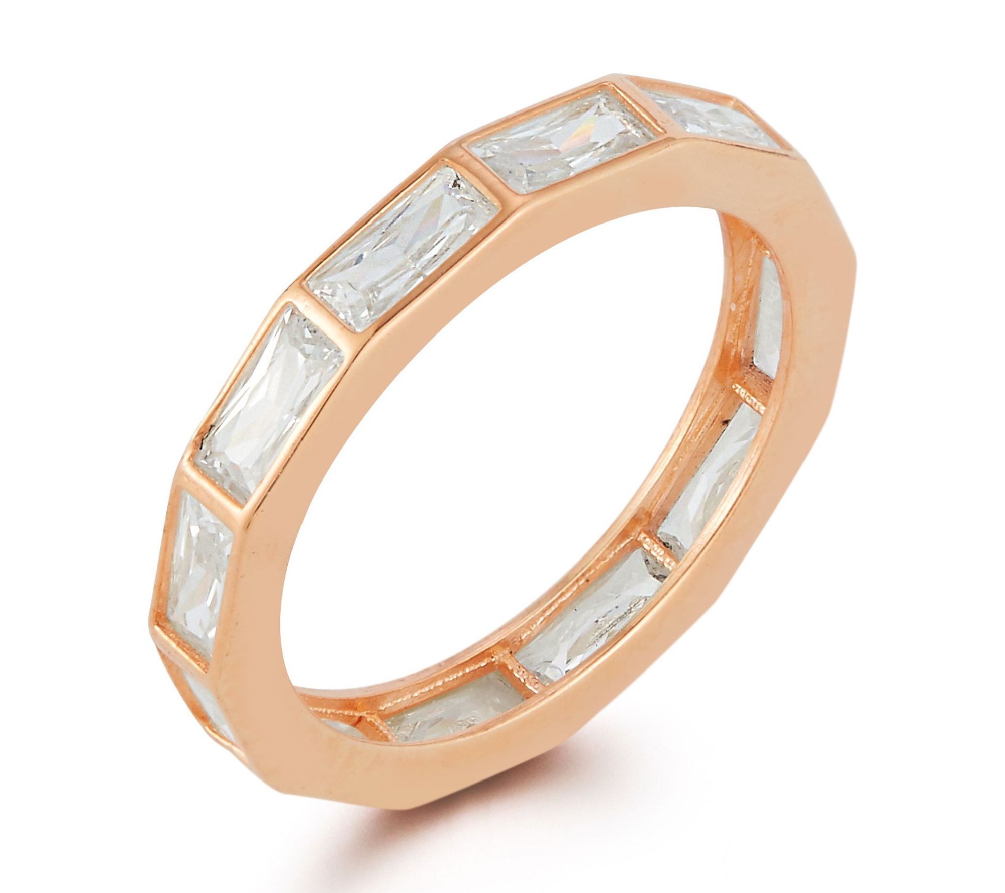 Sterlina Silver Baguette-Cut Eternity Band Ring, Sterling