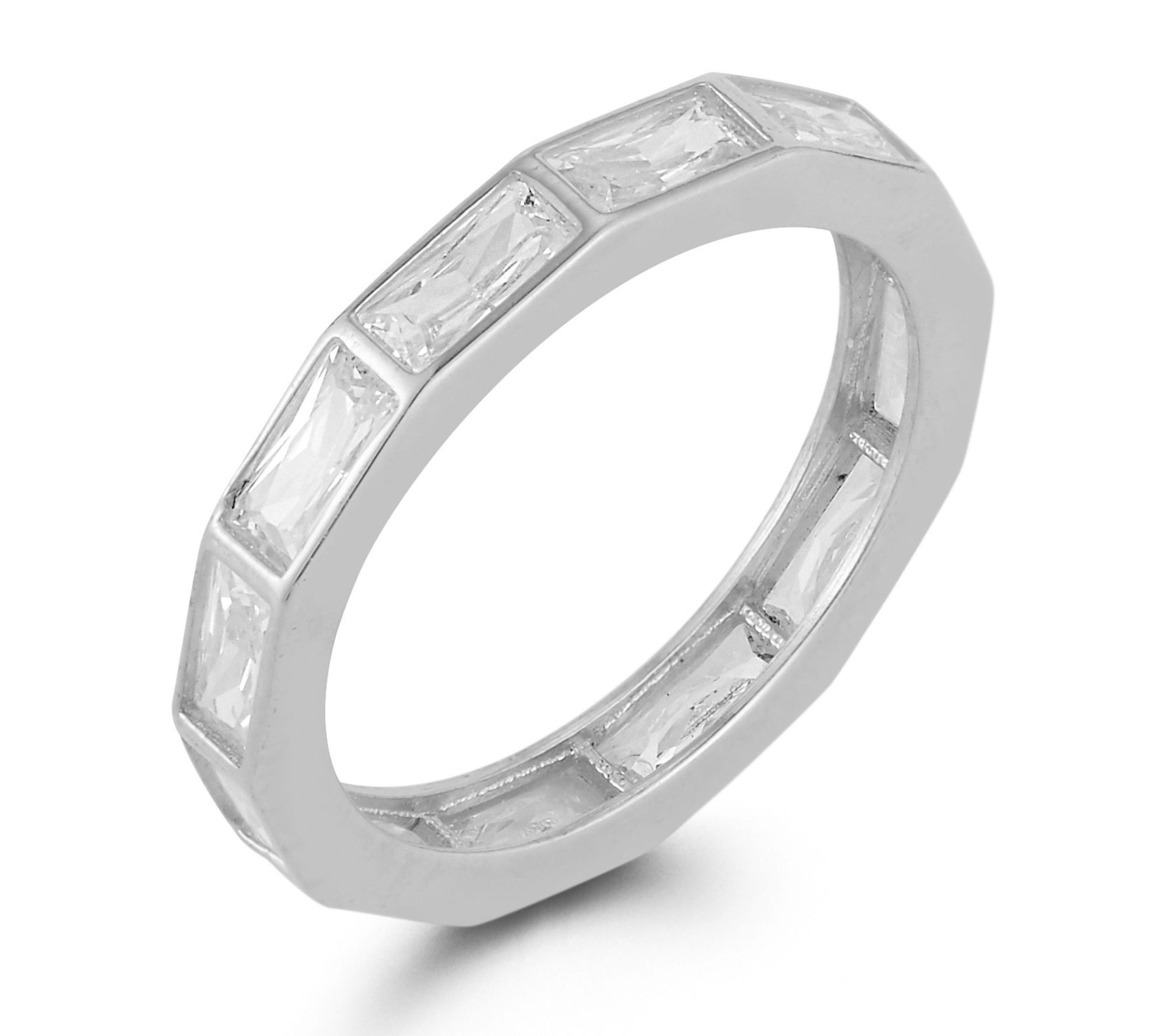 Sterlina Silver Baguette-Cut Eternity Band Ring, Sterling
