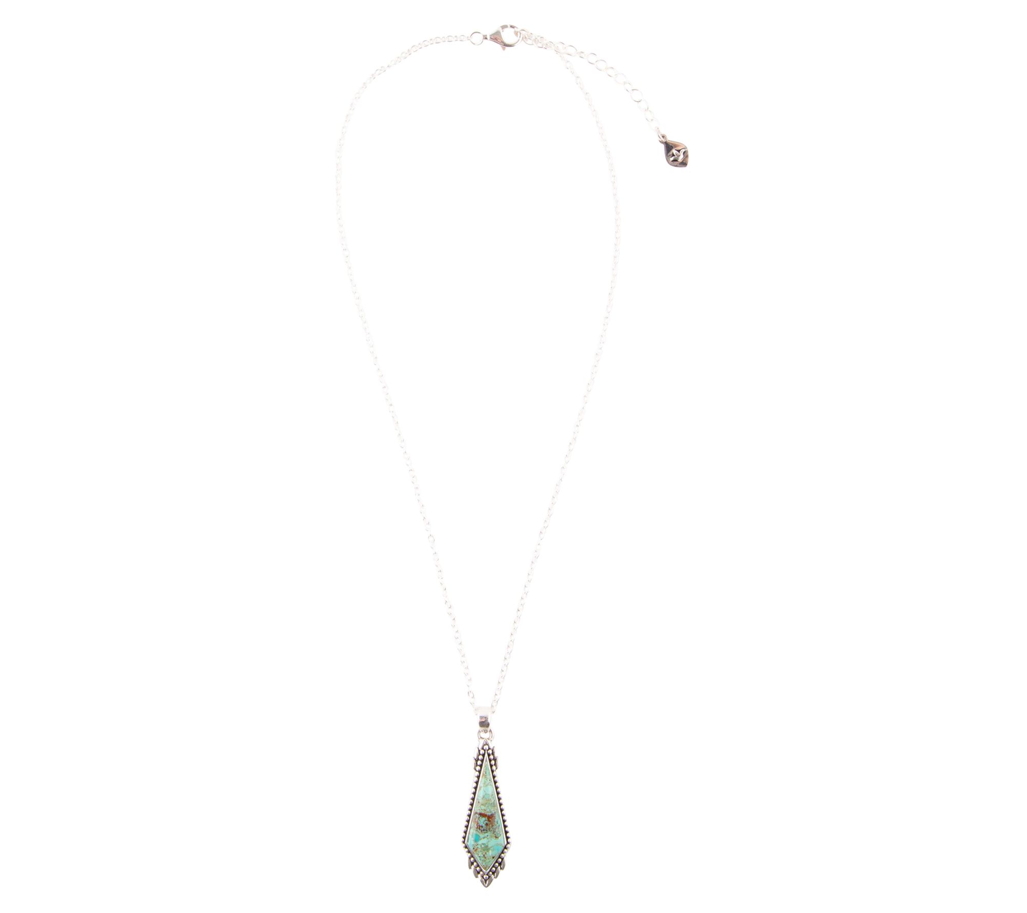 Barse Artisan Crafted Composite Turquoise Penda nt W/ Chain