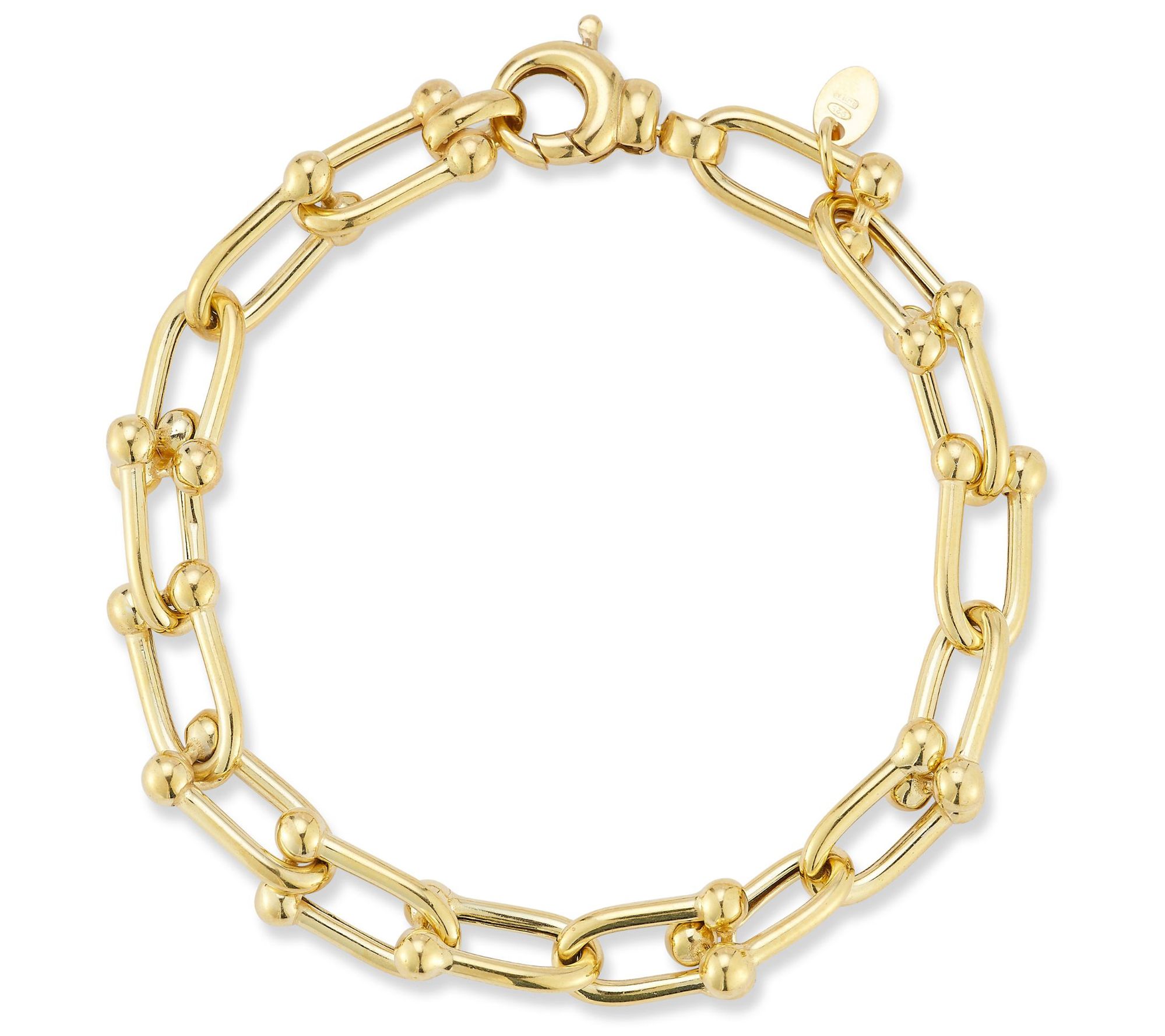 Italian Silver Stirrup Chain Bracelet, Sterling